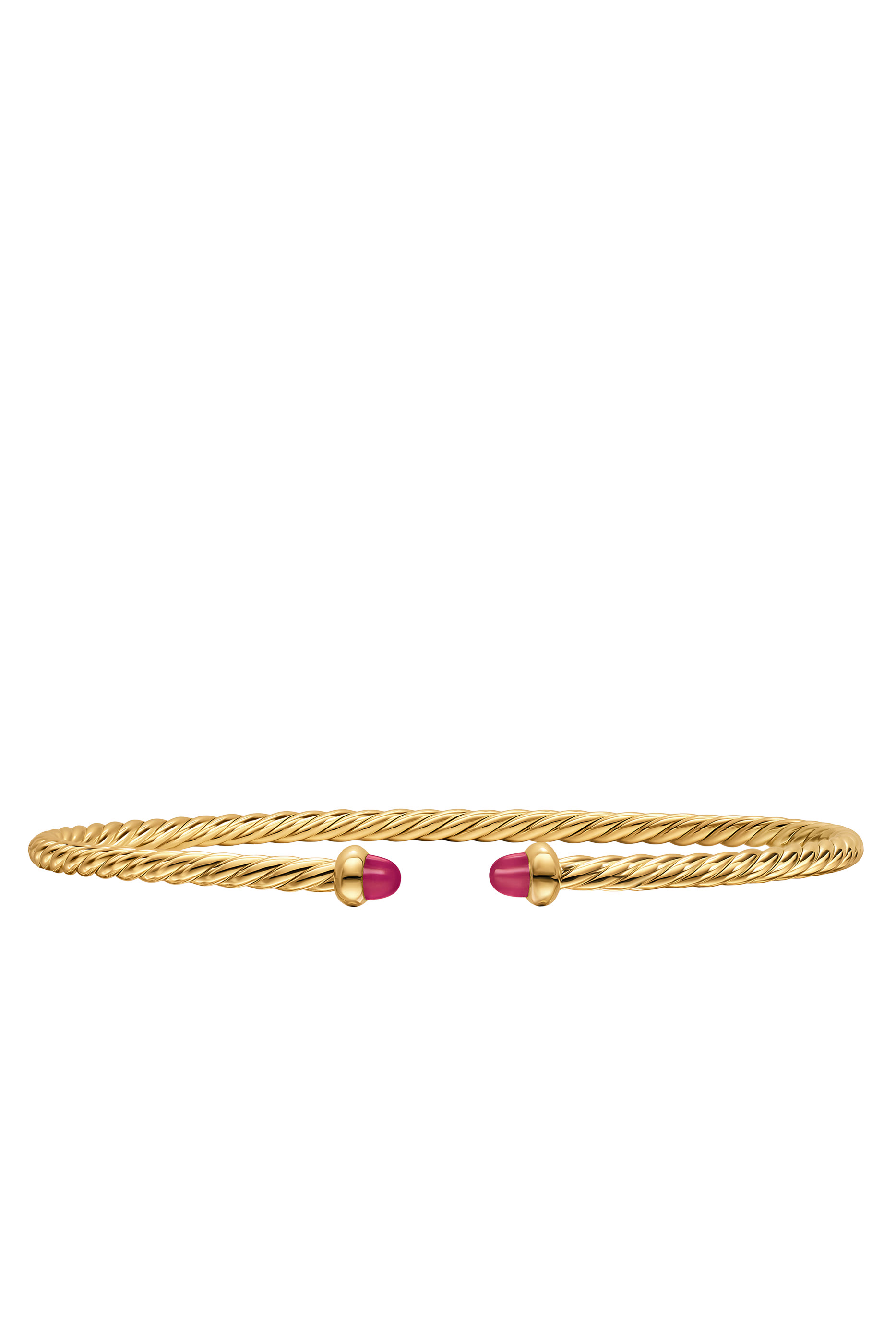 Cable Micro Cablespira Flex Bangle, 18K Yellow Gold & Ruby