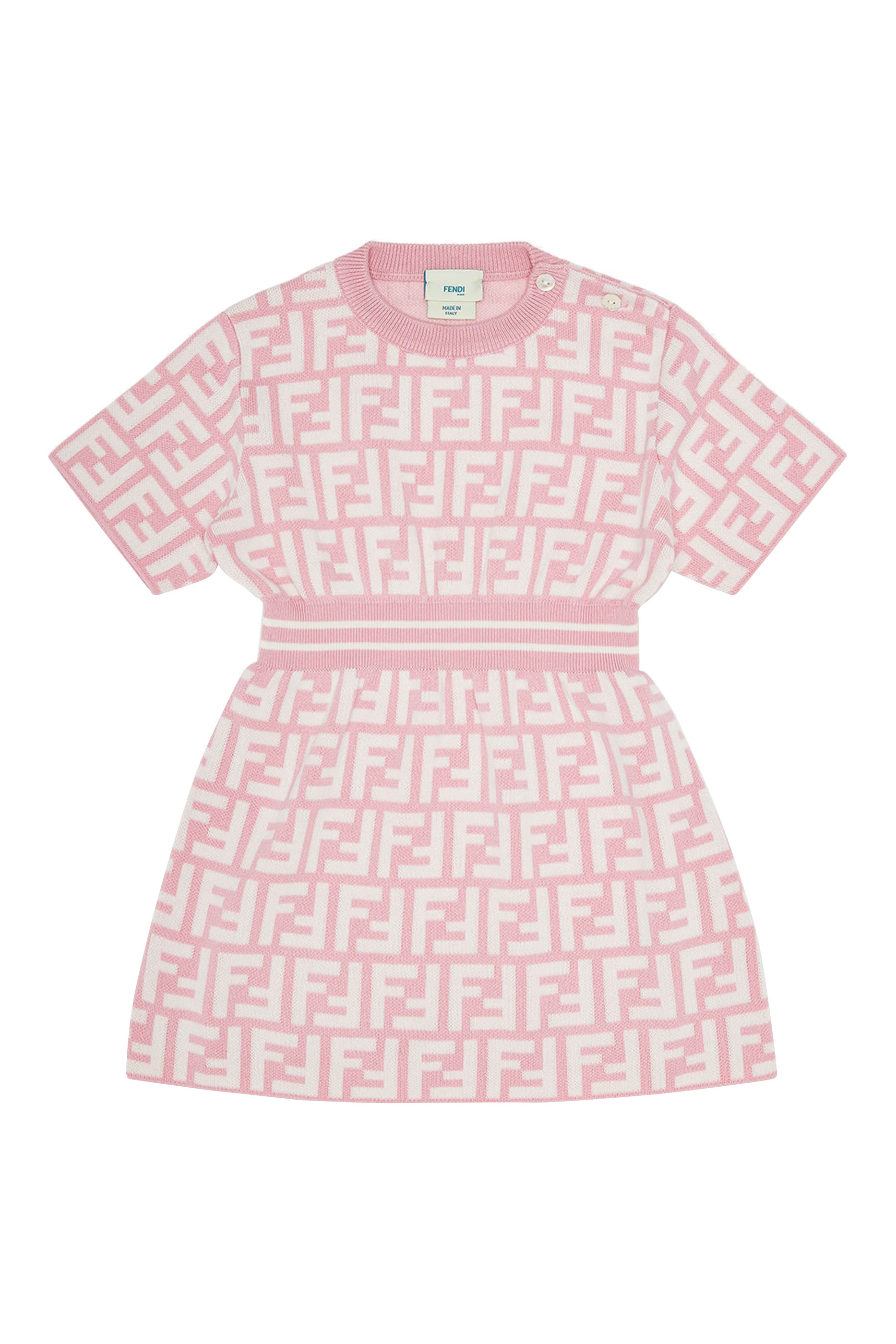 Kids FF Monogram Print Dress