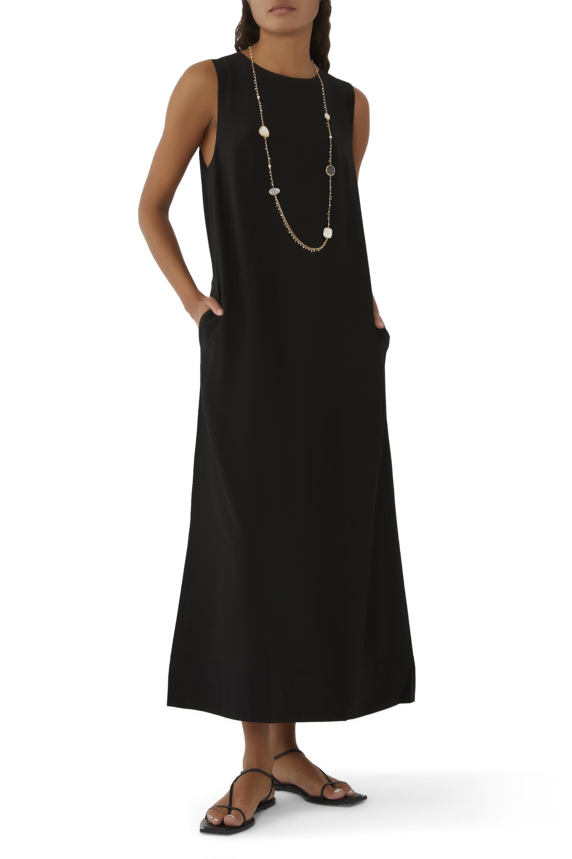 Shift Silk Midi Dress