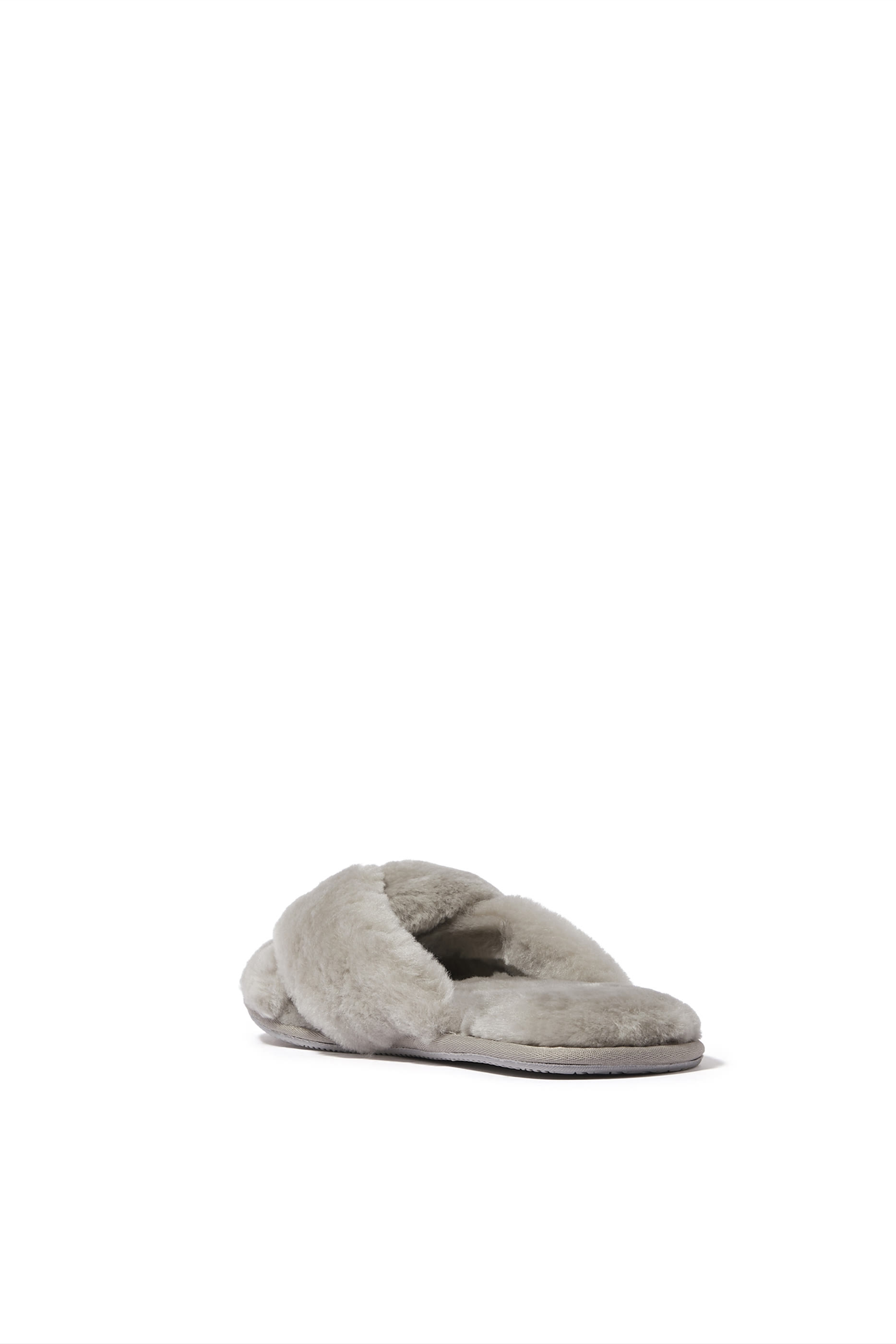 Sheepskin Twist Strap Slider Slippers