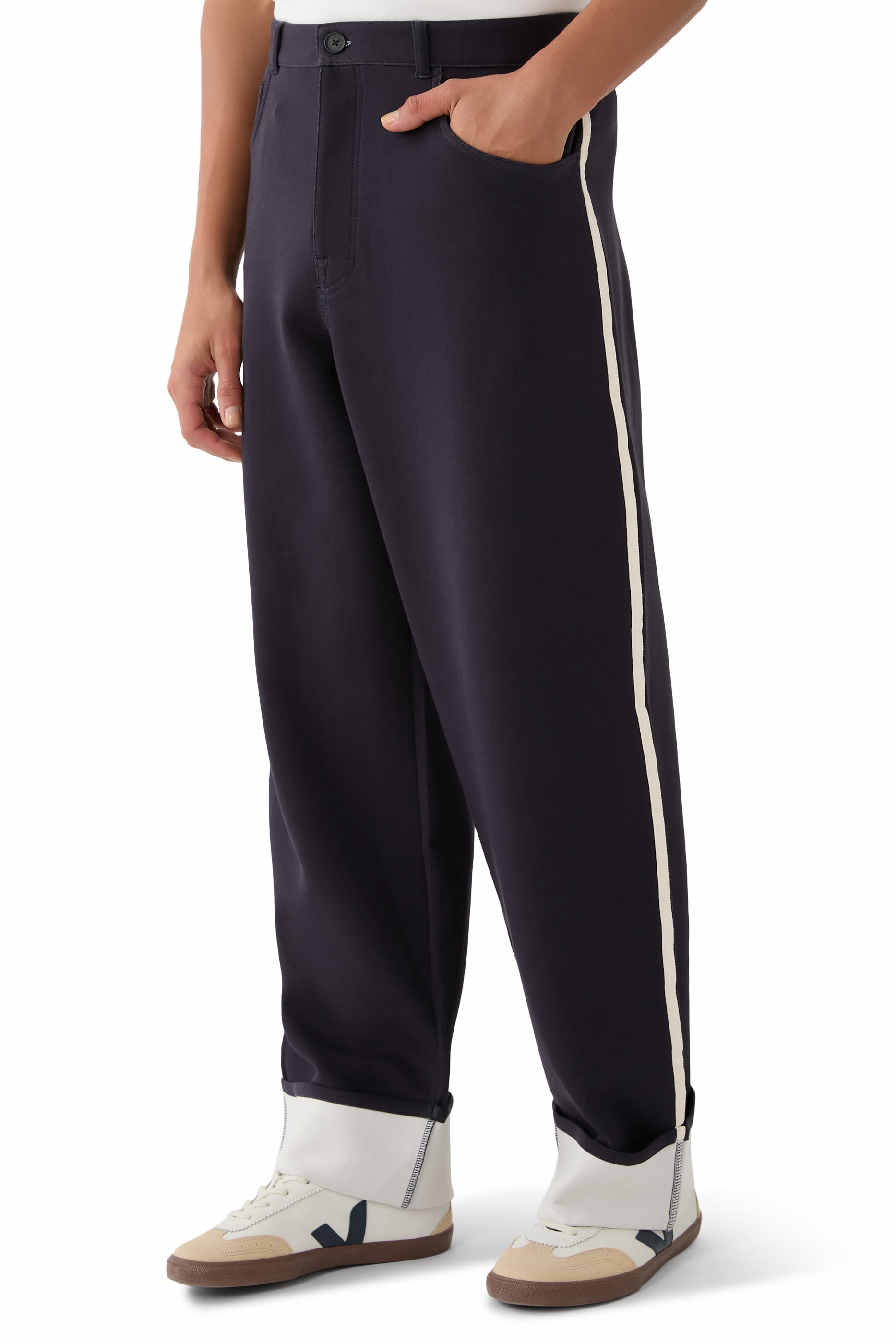 Marina Folded Wide Leg Sweatpants