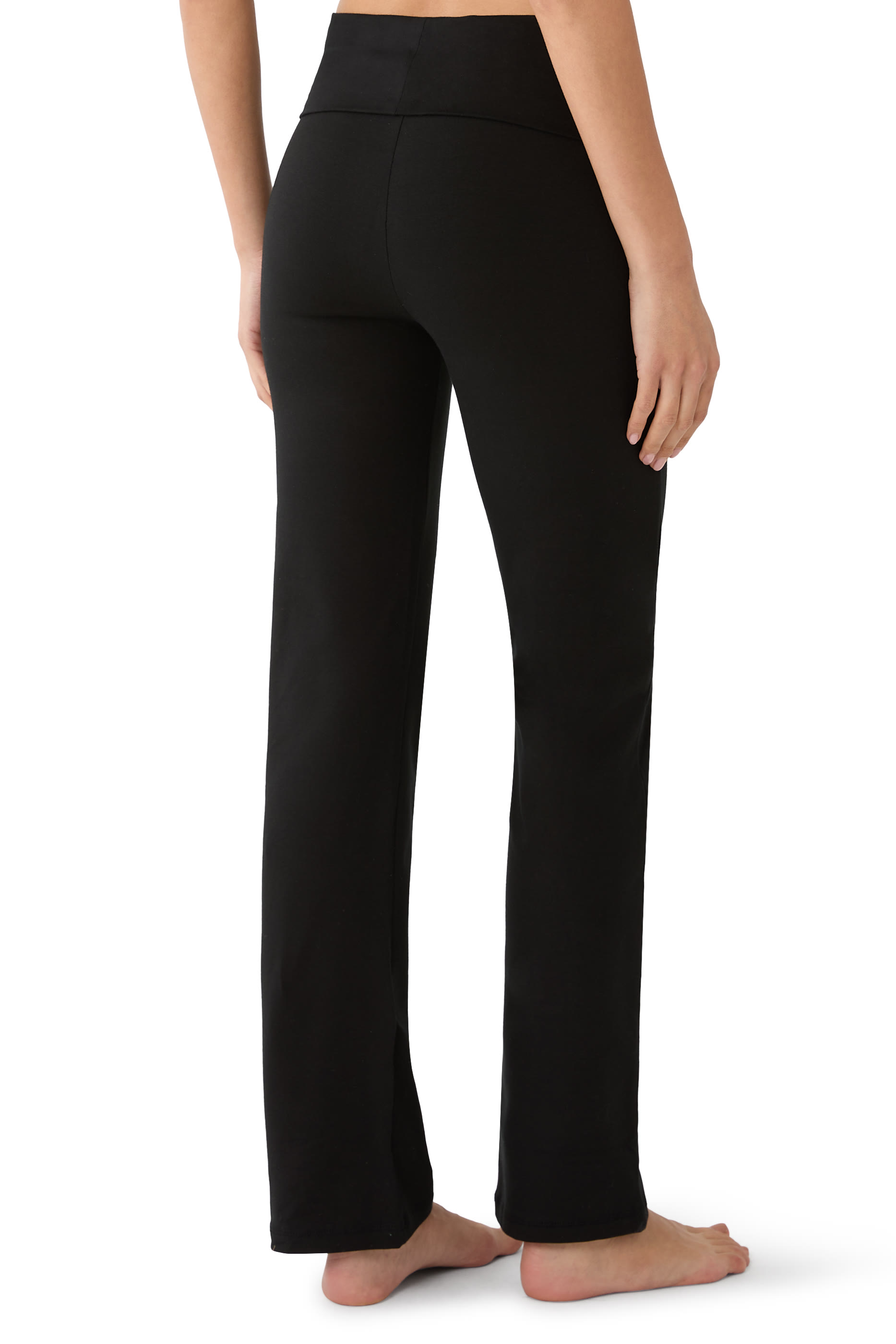 Organic Cotton Straight Leg Roll Top Trousers 