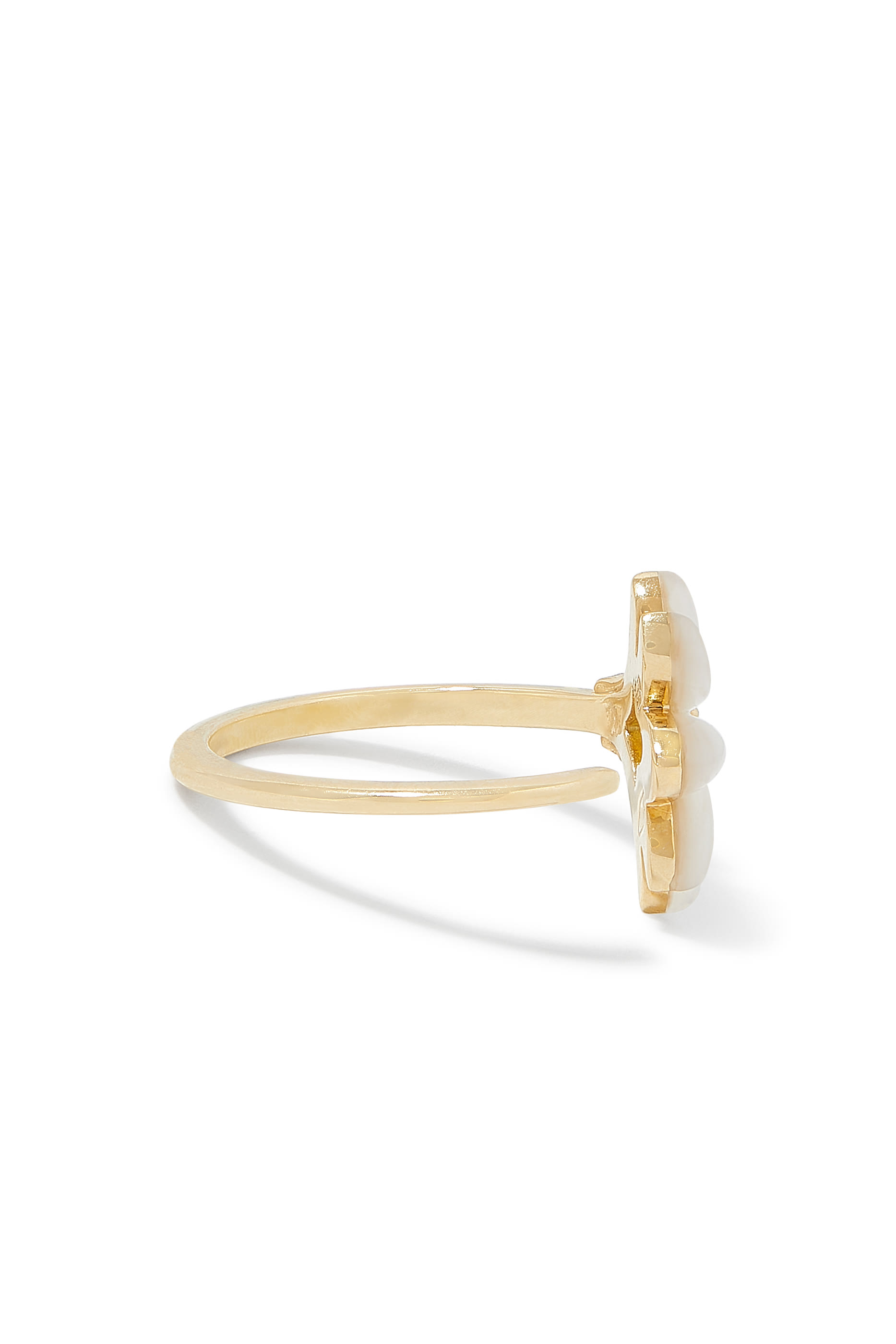 Mini Psychedeliah Vine Ring, 18k Yellow Gold & Diamonds, Mother of Pearl
