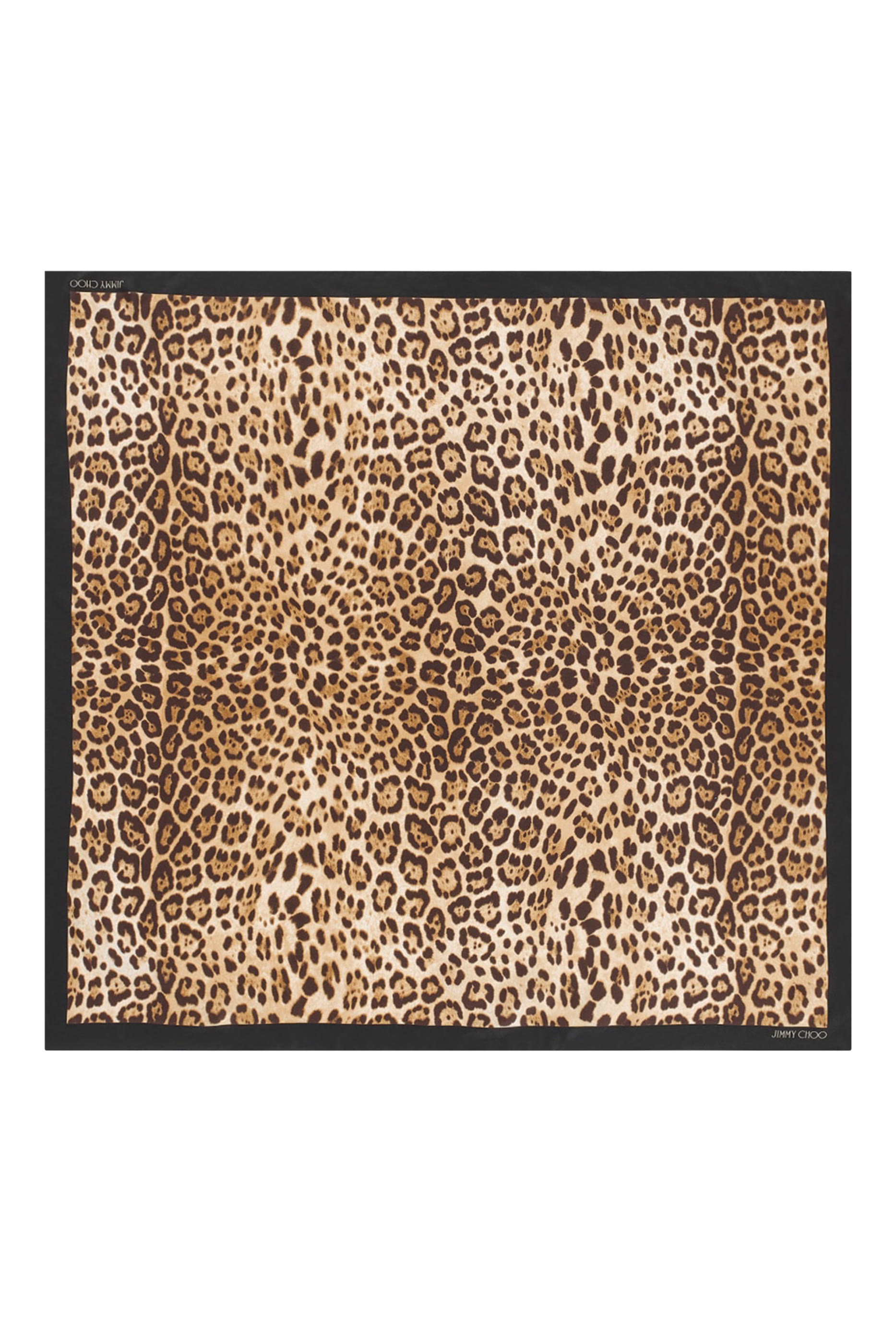 Natural Leopard Print Silk Foulard