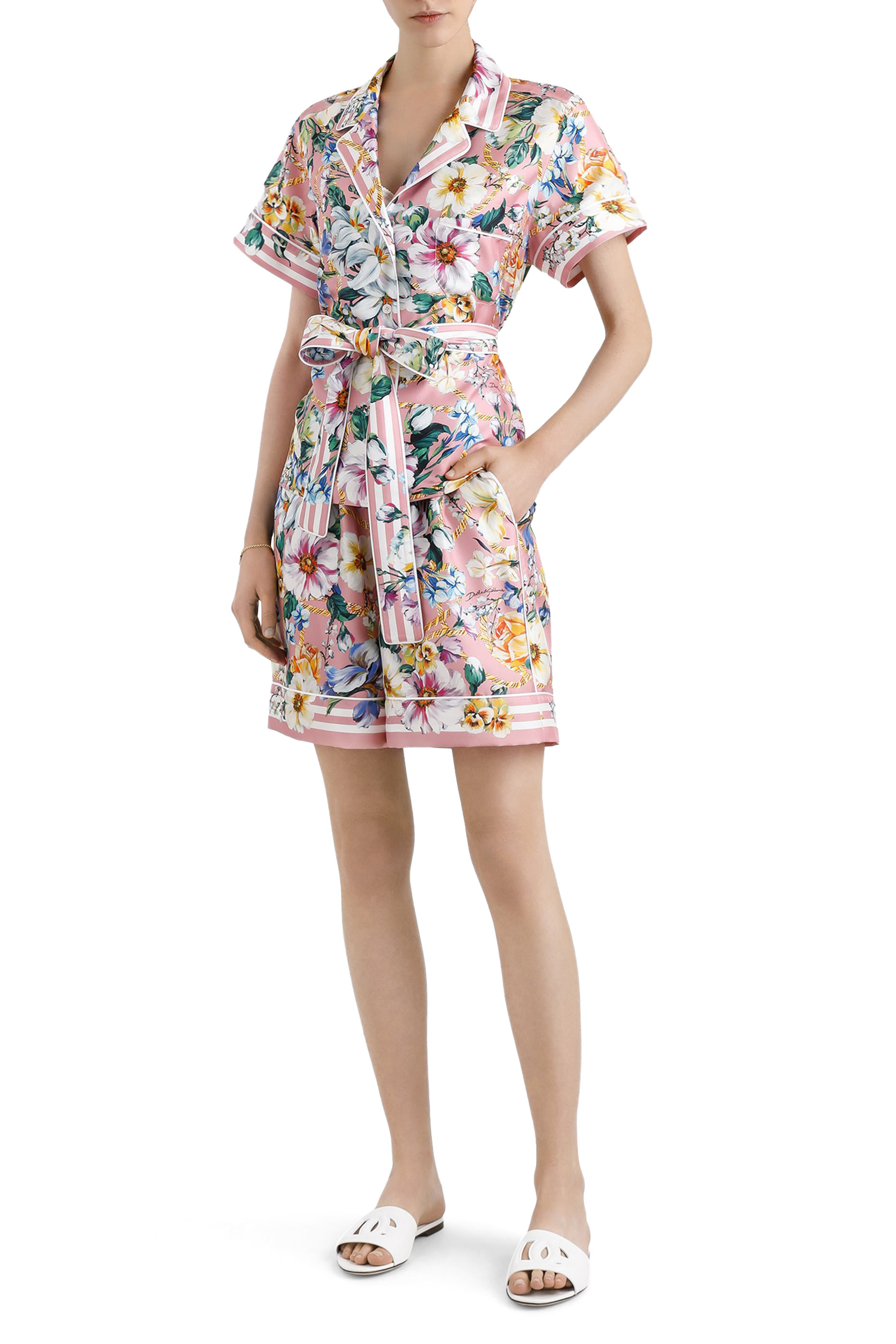 Floral-Print Silk Shirt