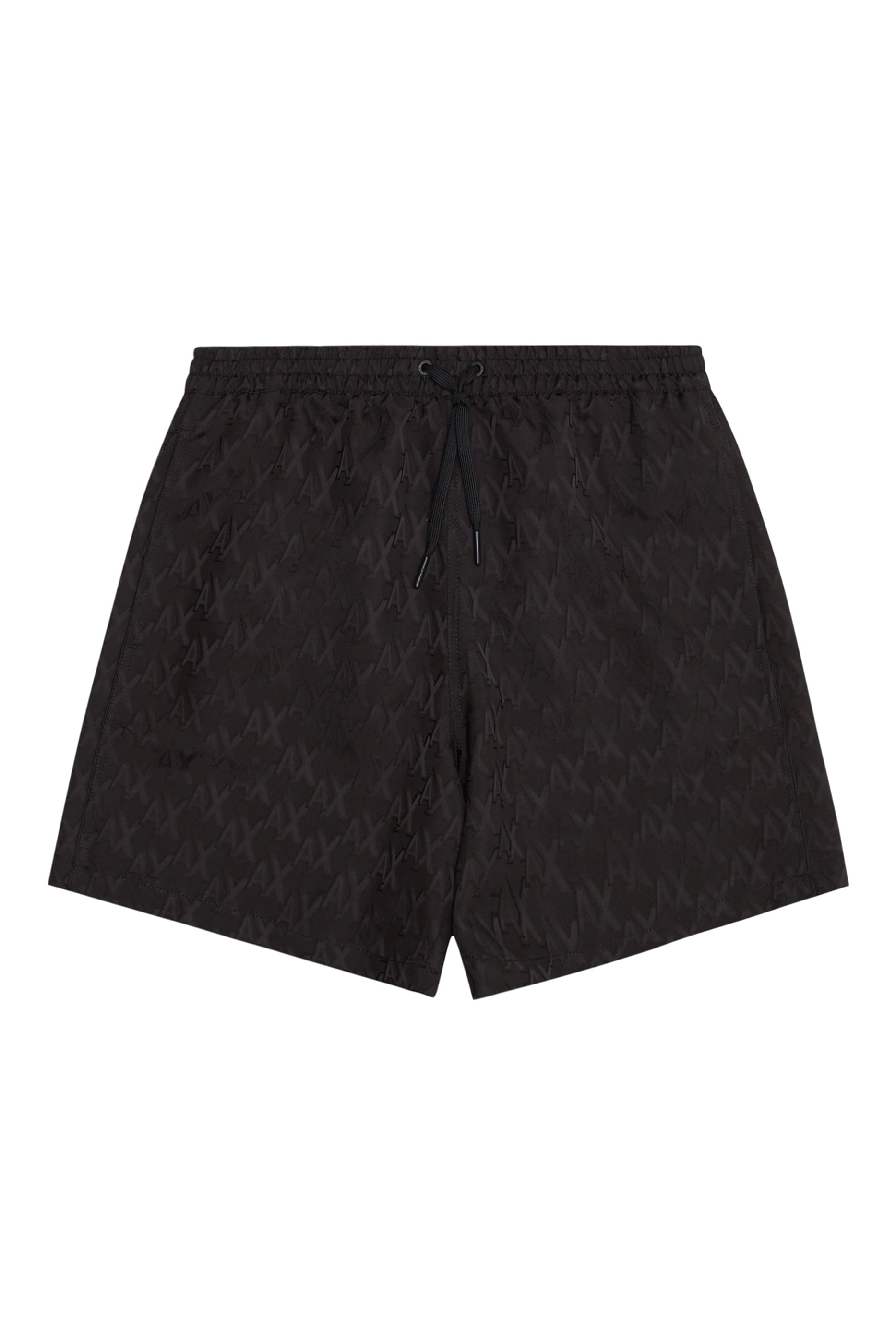 Grid AX Logo Boxer Swim Shorts