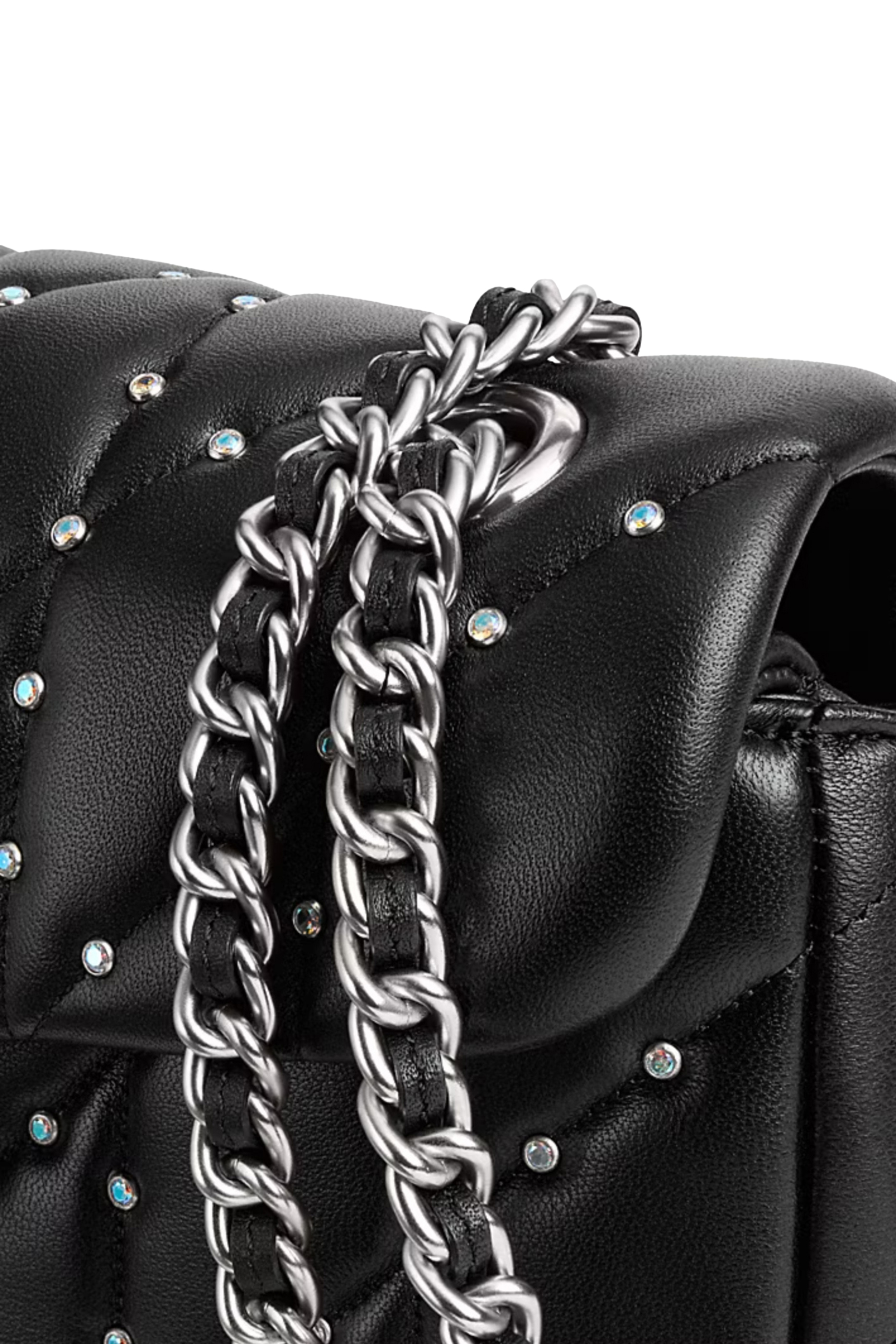 Tabby Shoulder Bag 26 with Pillow Quilting and Crystal Rivets