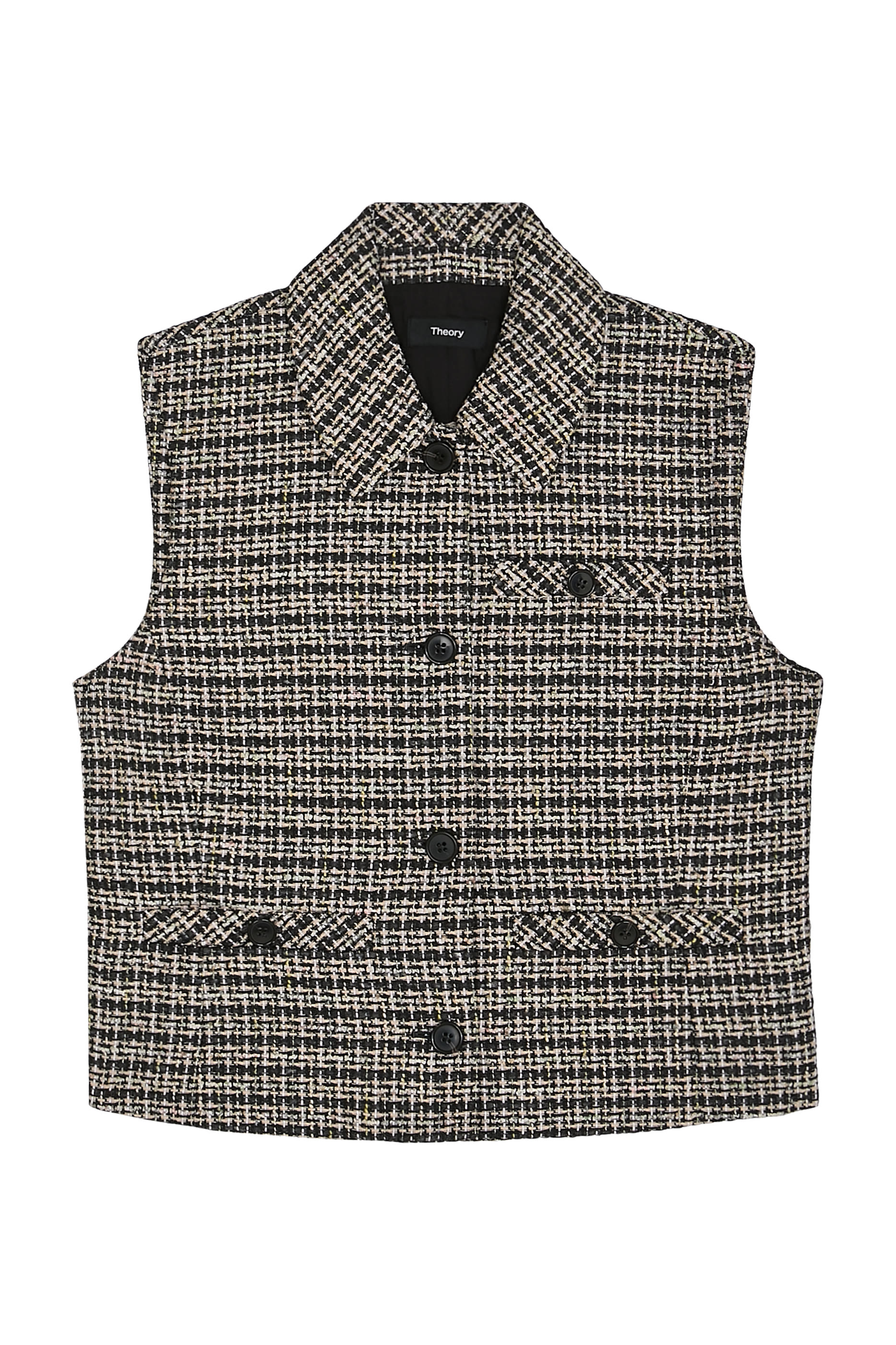 Collared Vest in Stripe Tweed