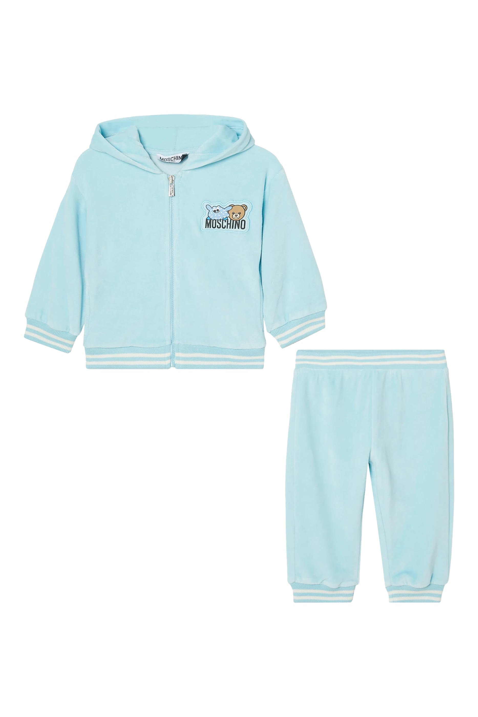 Kids Teddy & Monster Friends Hooded Jersey Tracksuit Set 