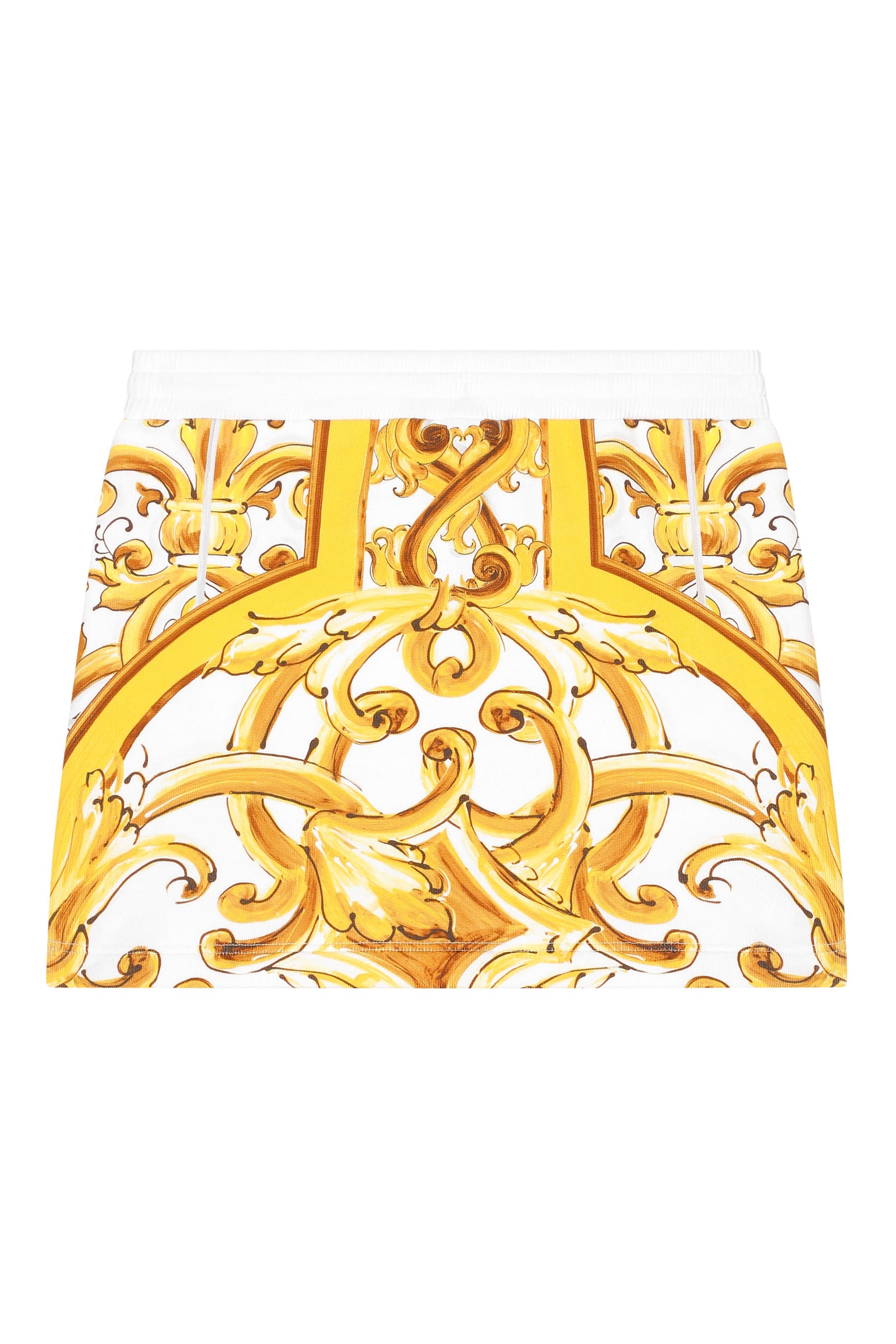 Kids Yellow Majolica Print Skirt