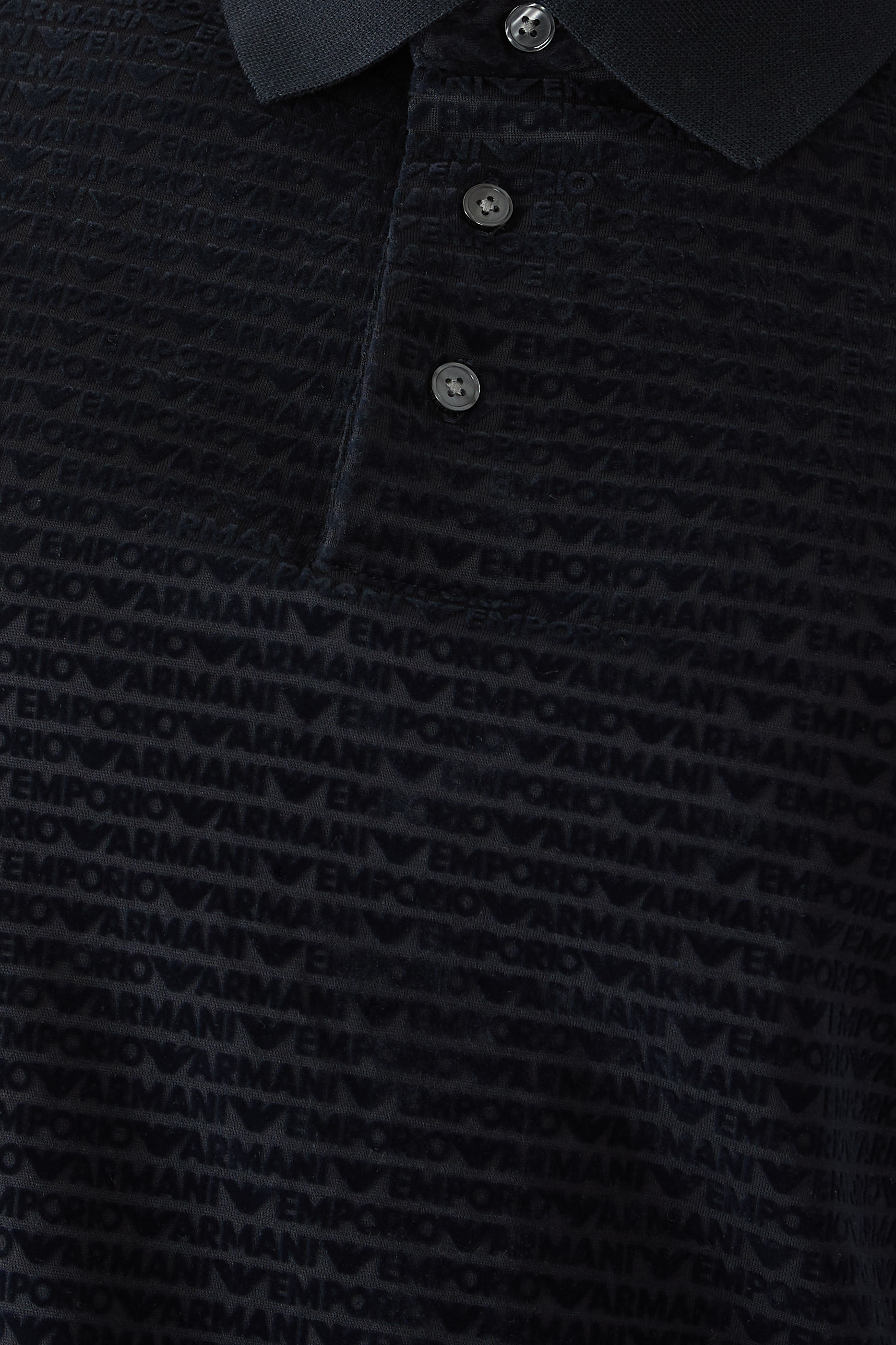 All-Over Jacquard Lettering Jersey Polo Shirt