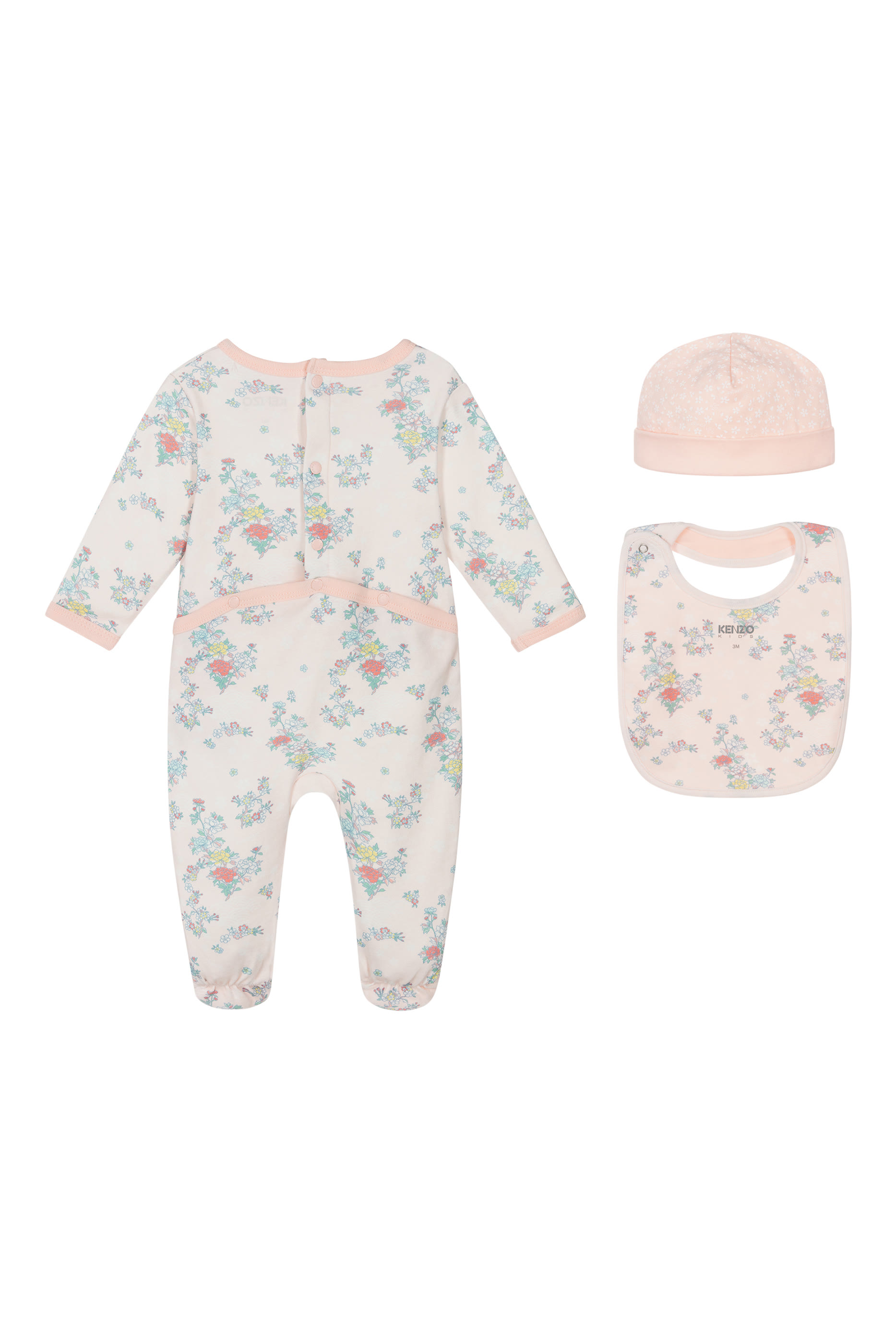 Kids Cotton Bodysuit, Bib & Hat Set