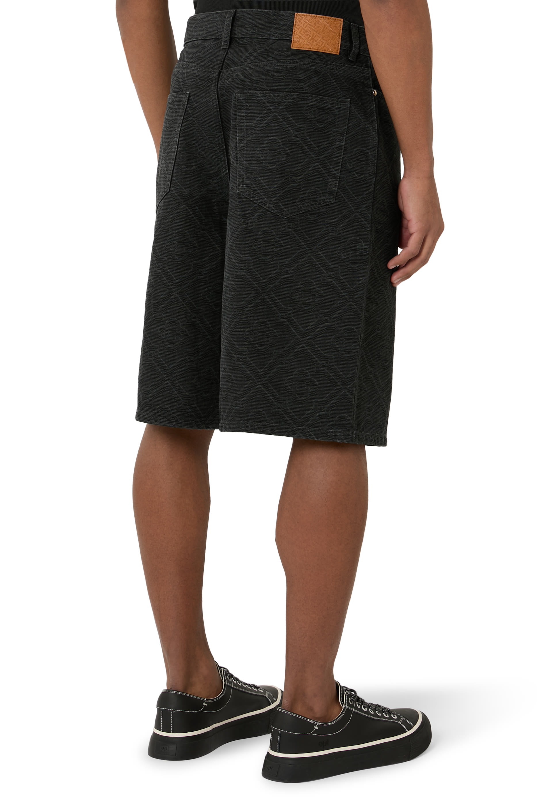 Laser Monogram Denim Shorts