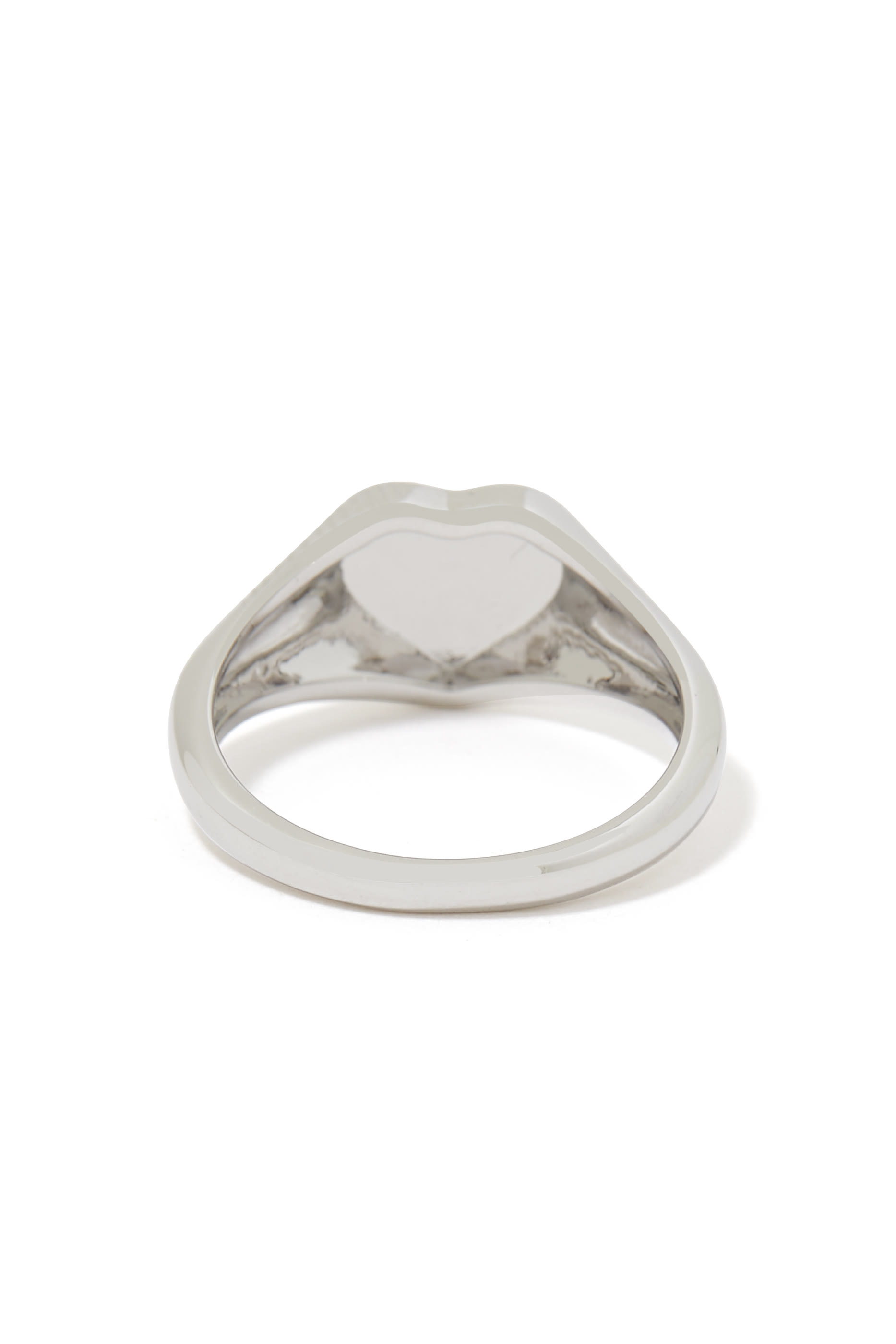 Silver Tone Heart Signet Ring
