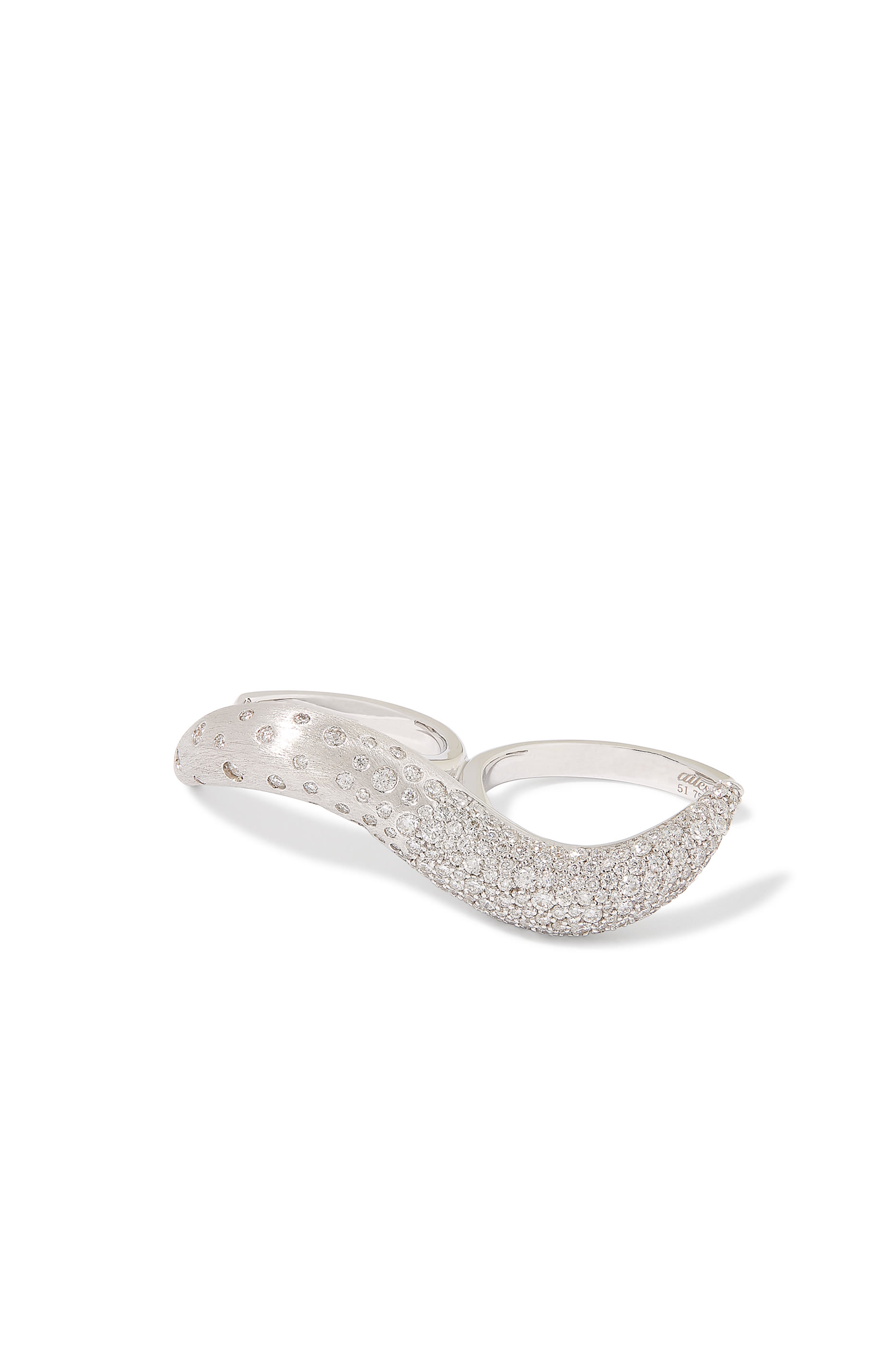 Scattered Roller Ring, 18k White Gold & Diamonds