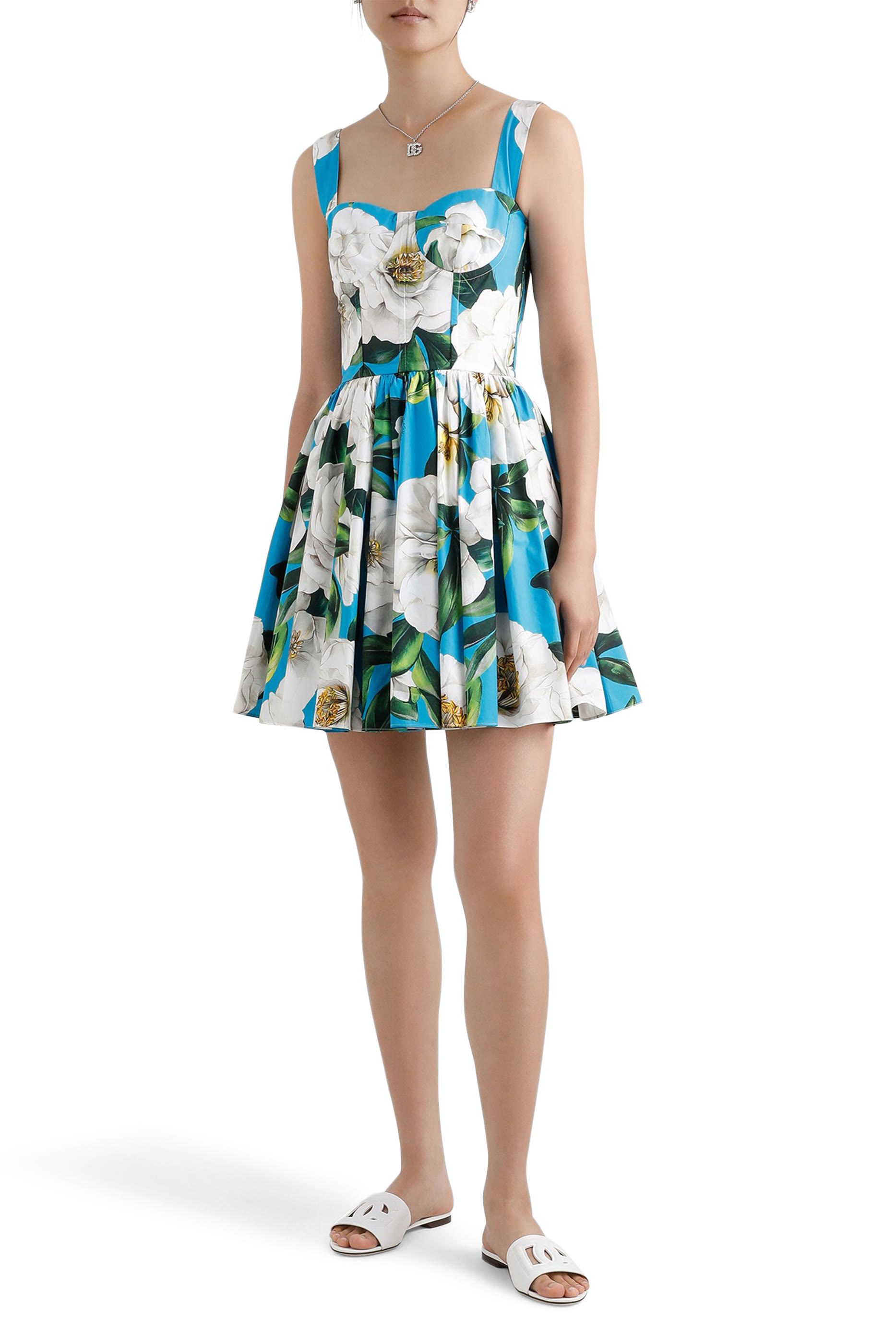 Gardenia Print Mini Corset Dress