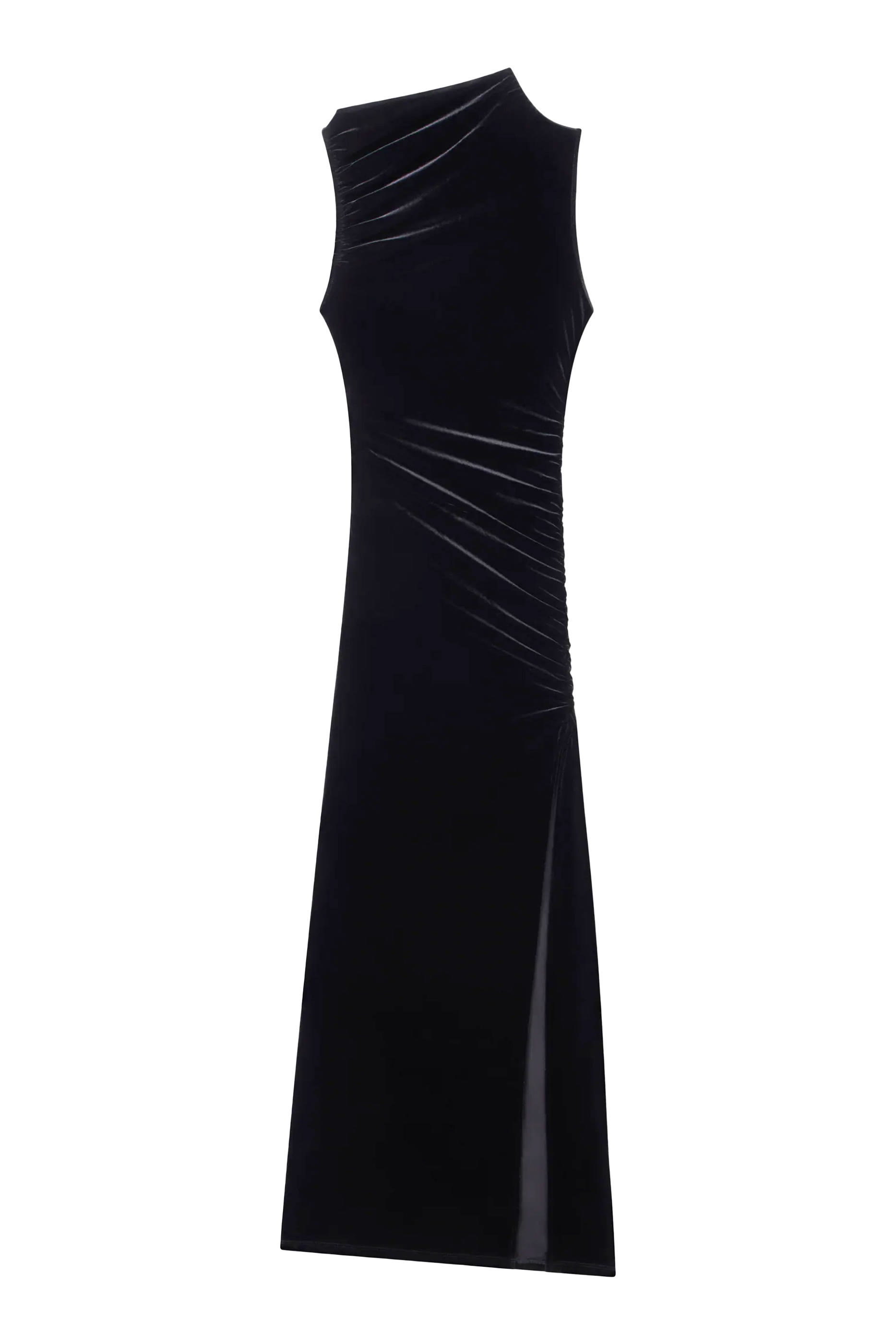 Velvet High Neck Maxi Dress