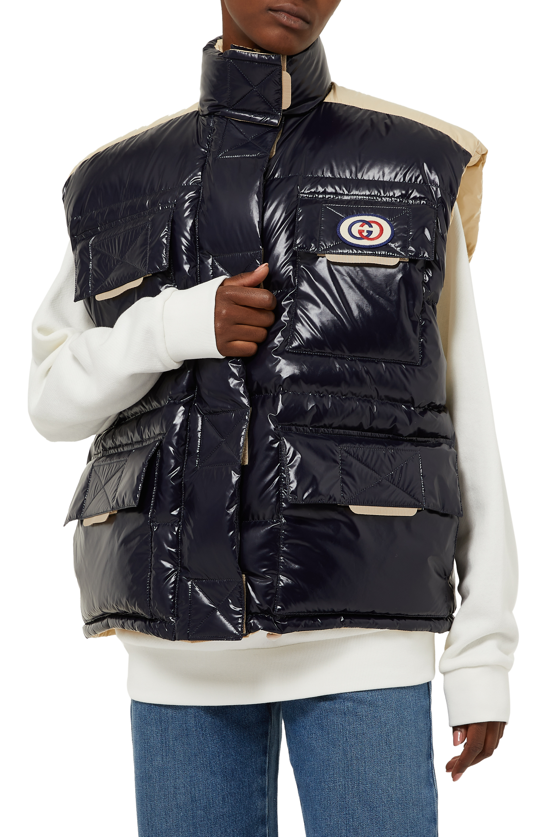 Reversible Padded Nylon Vest Jacket