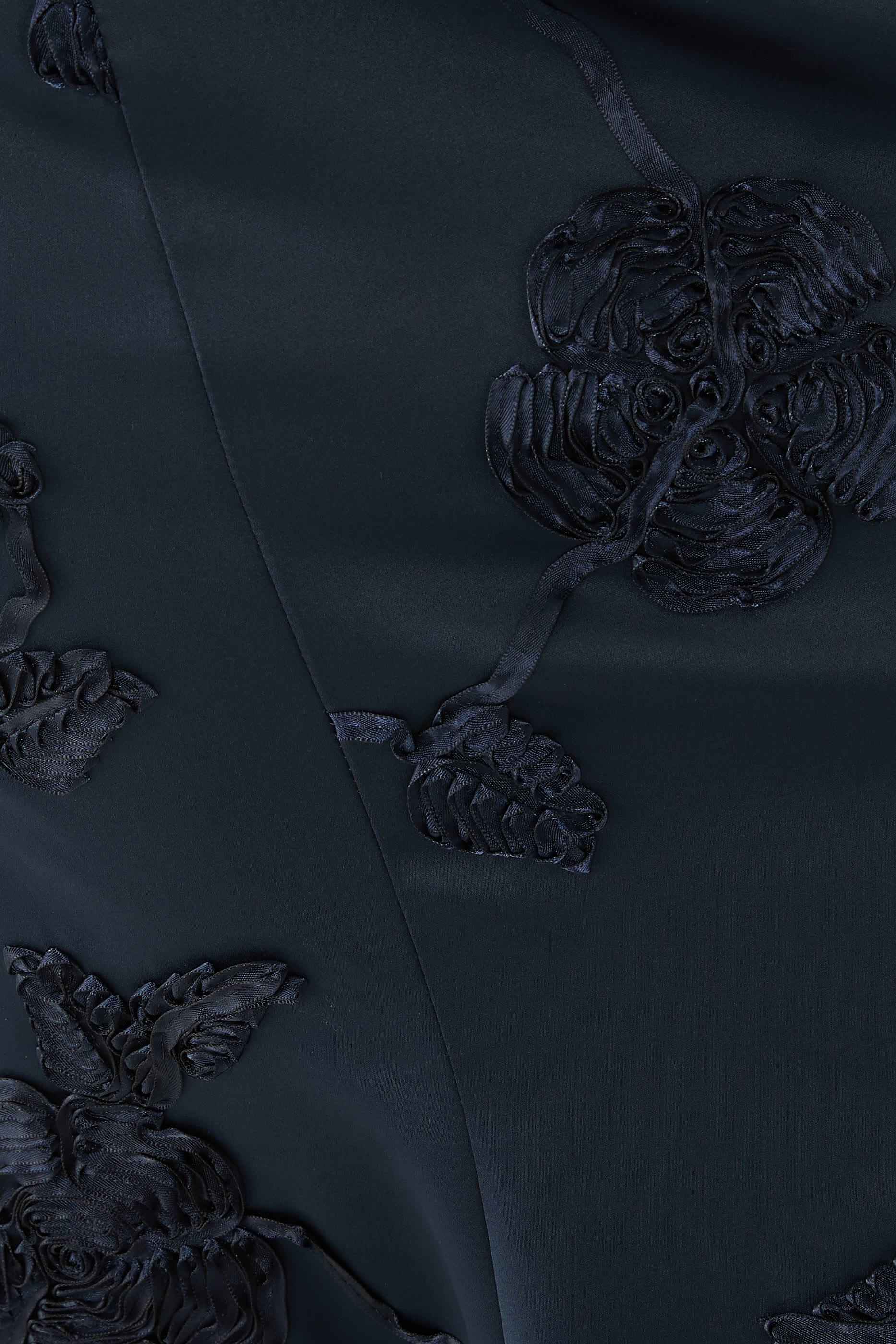 Floral Embroidered Strapless Midi Dress