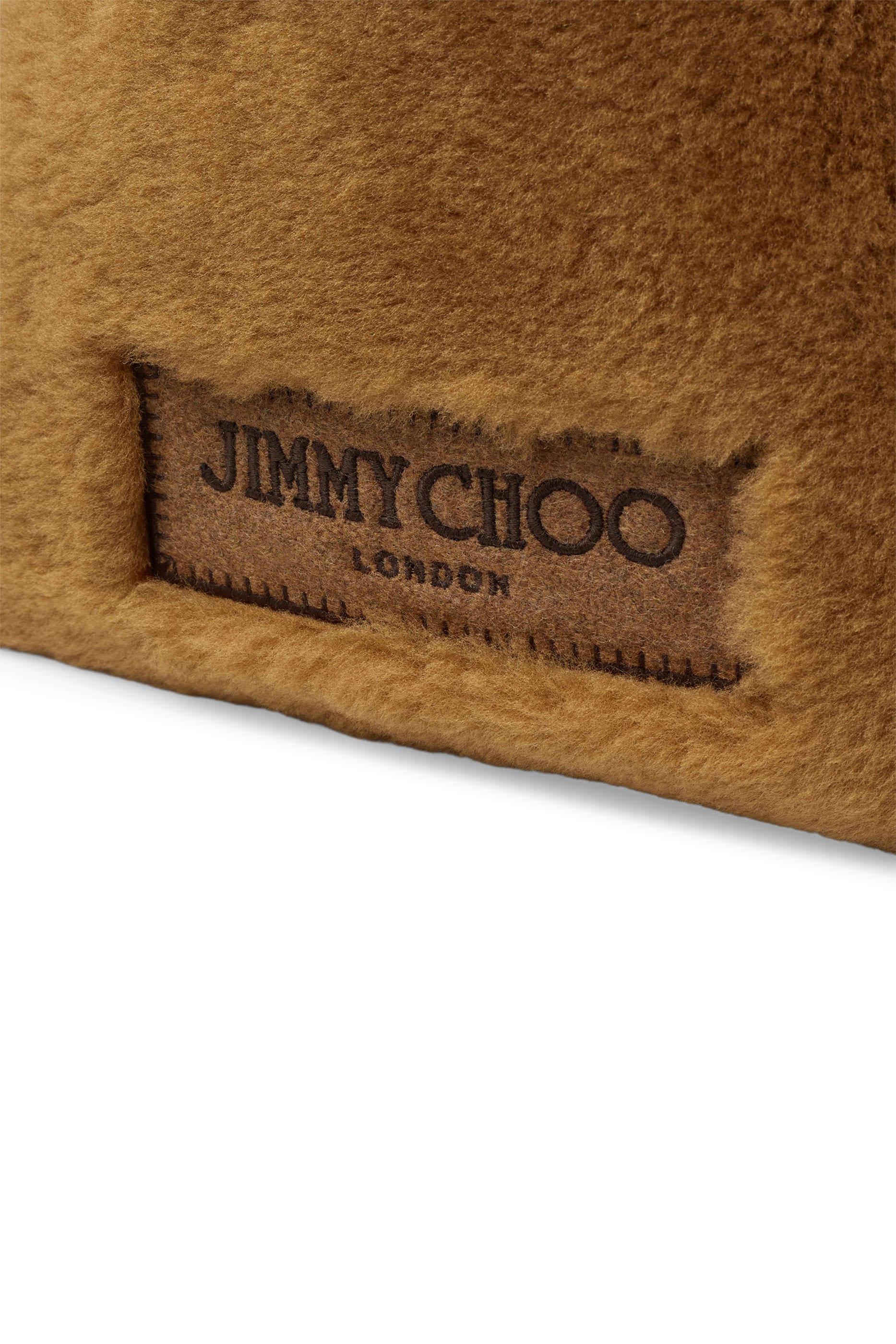 Logo Shearling Drawstring Pouch