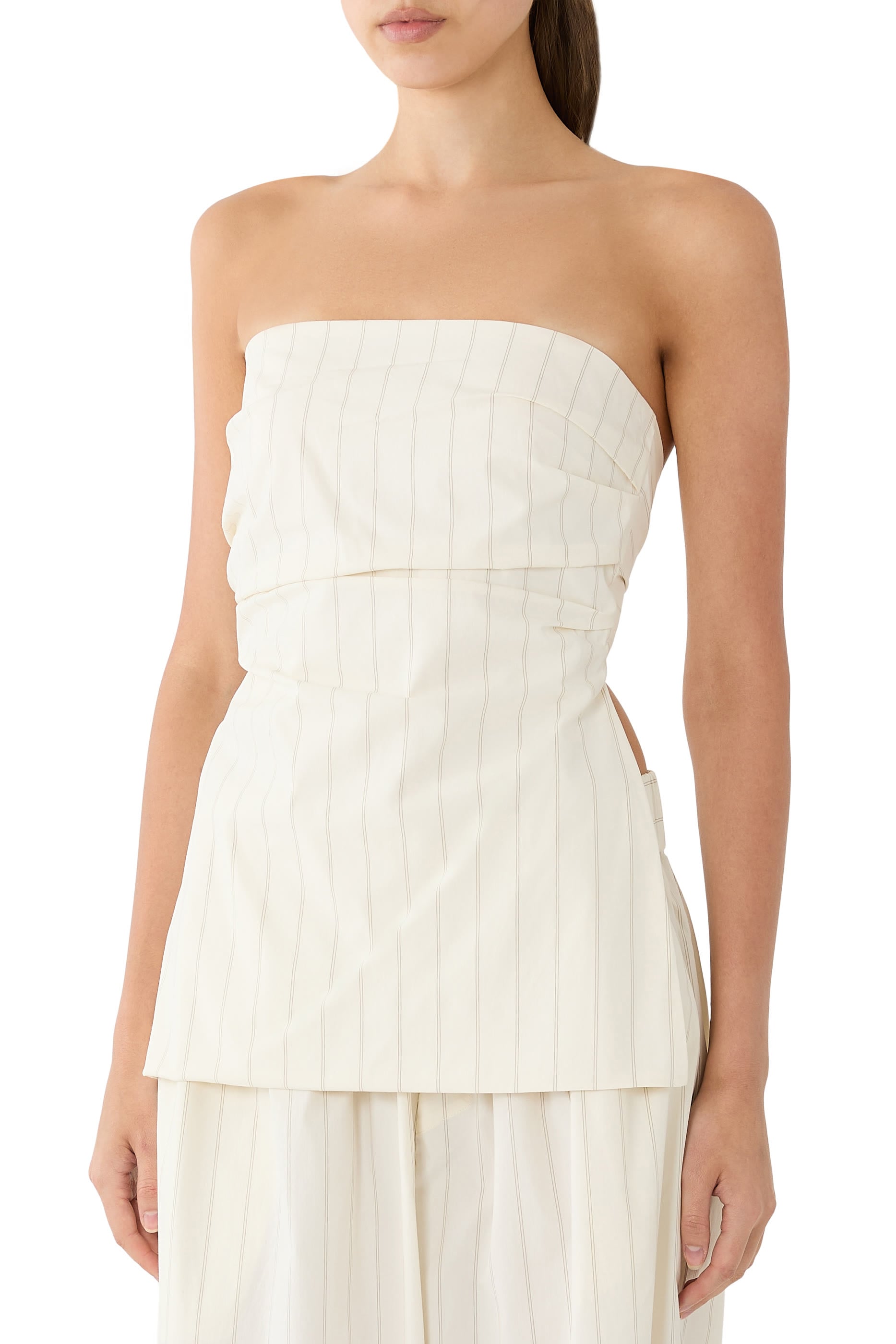  Strapless Tie Back Top