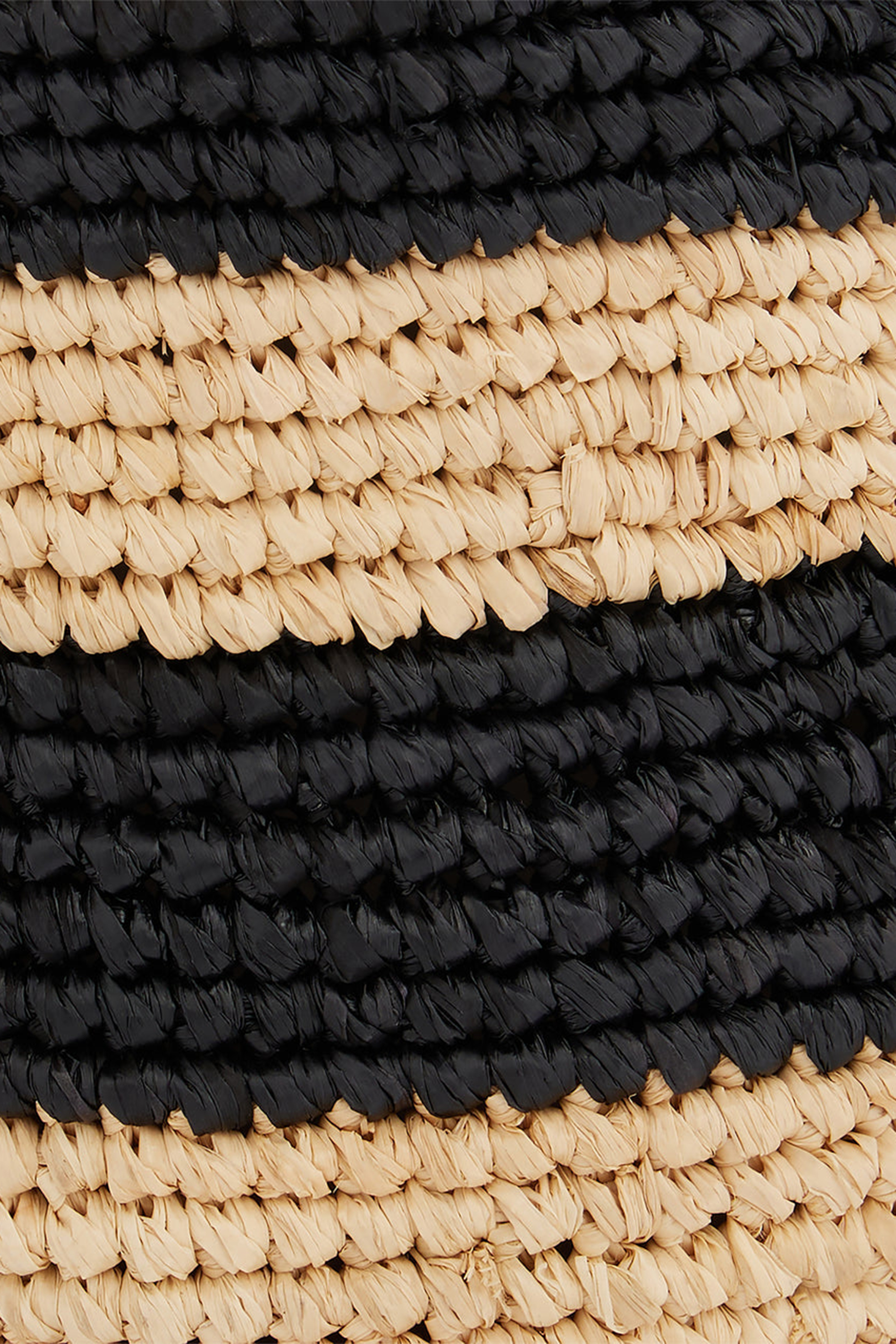 Stripped Raffia Bucket Bag