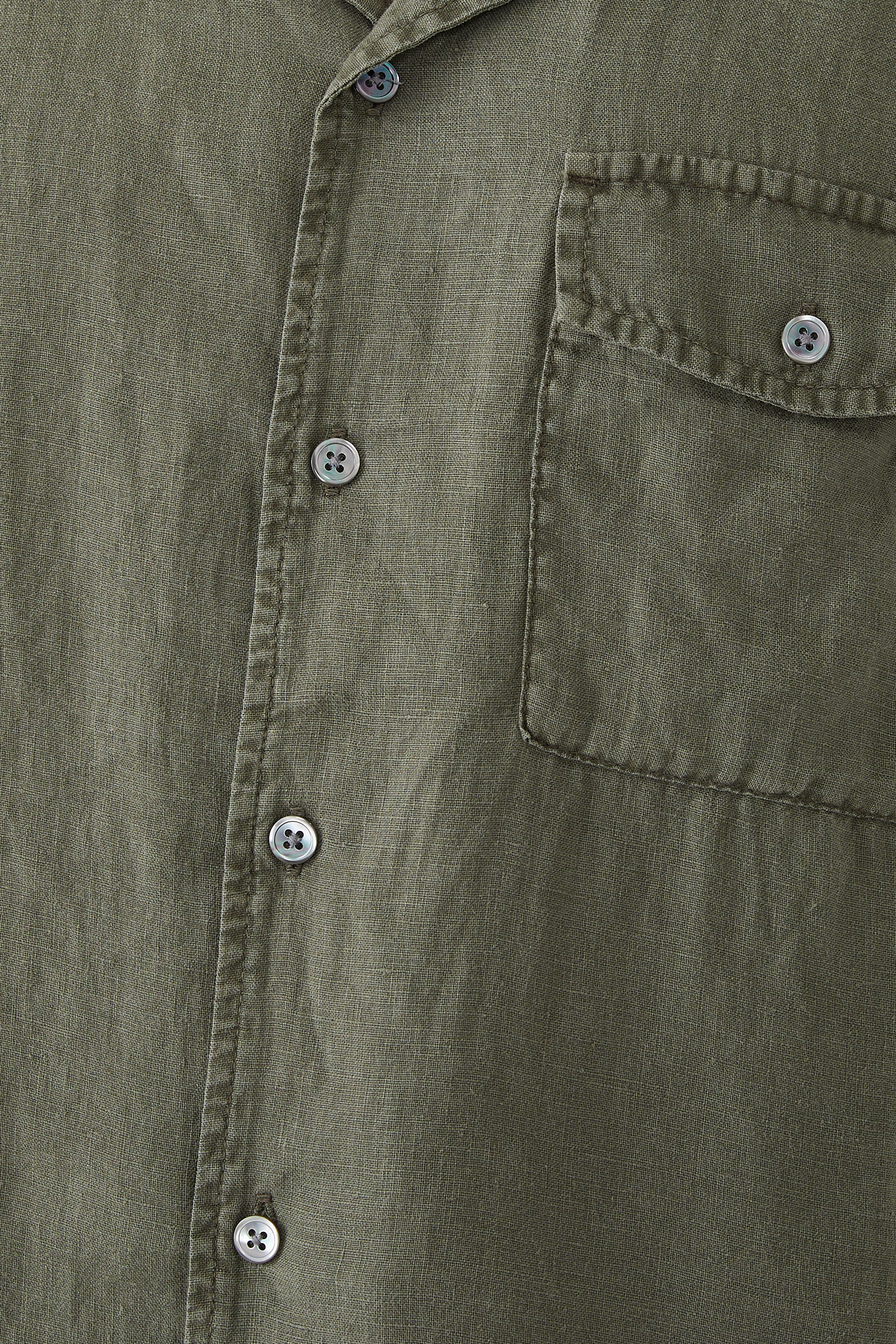 Linen Short Sleeves Pocket Shirt