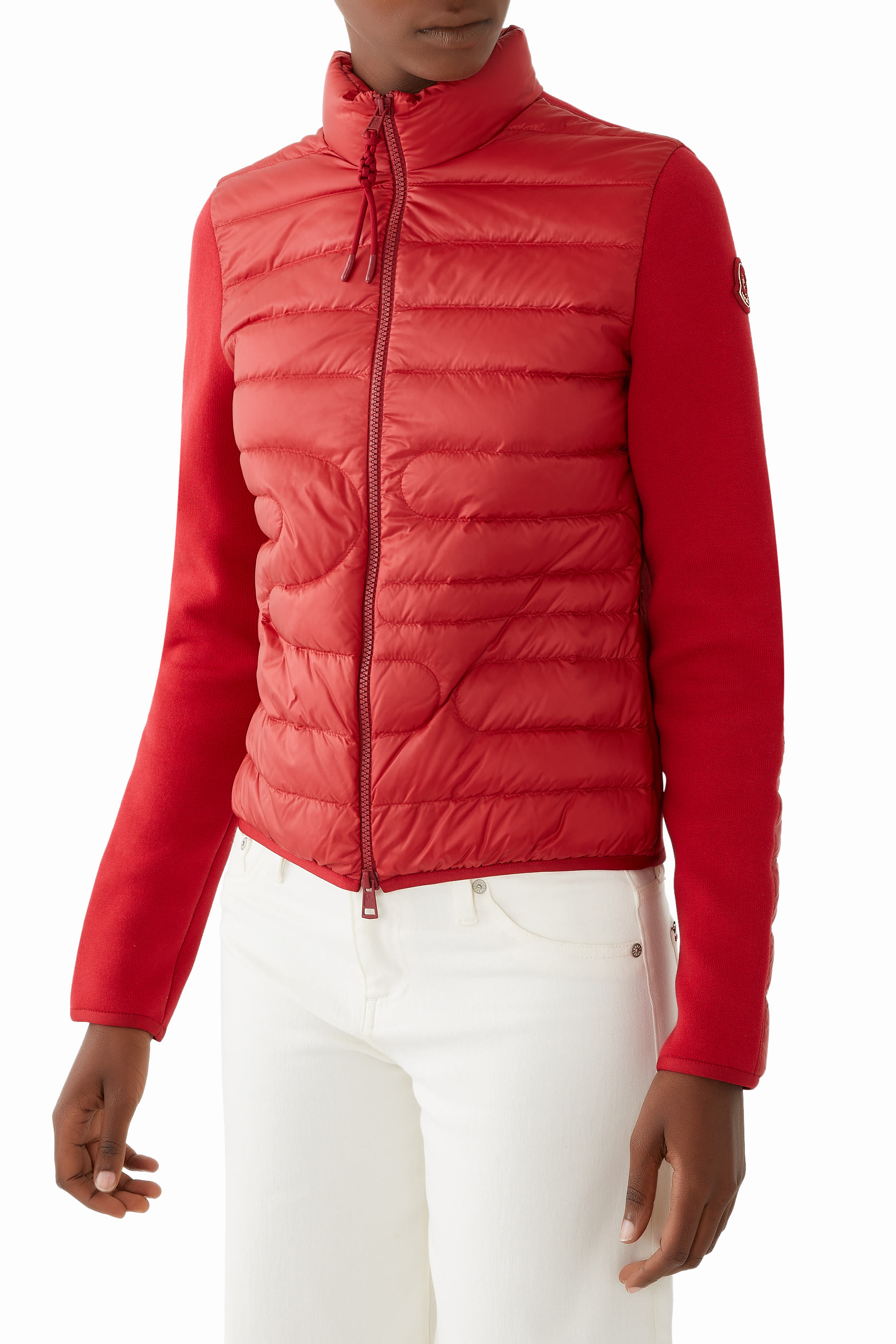 Padded Snake-Quilted Cotton Cardigan