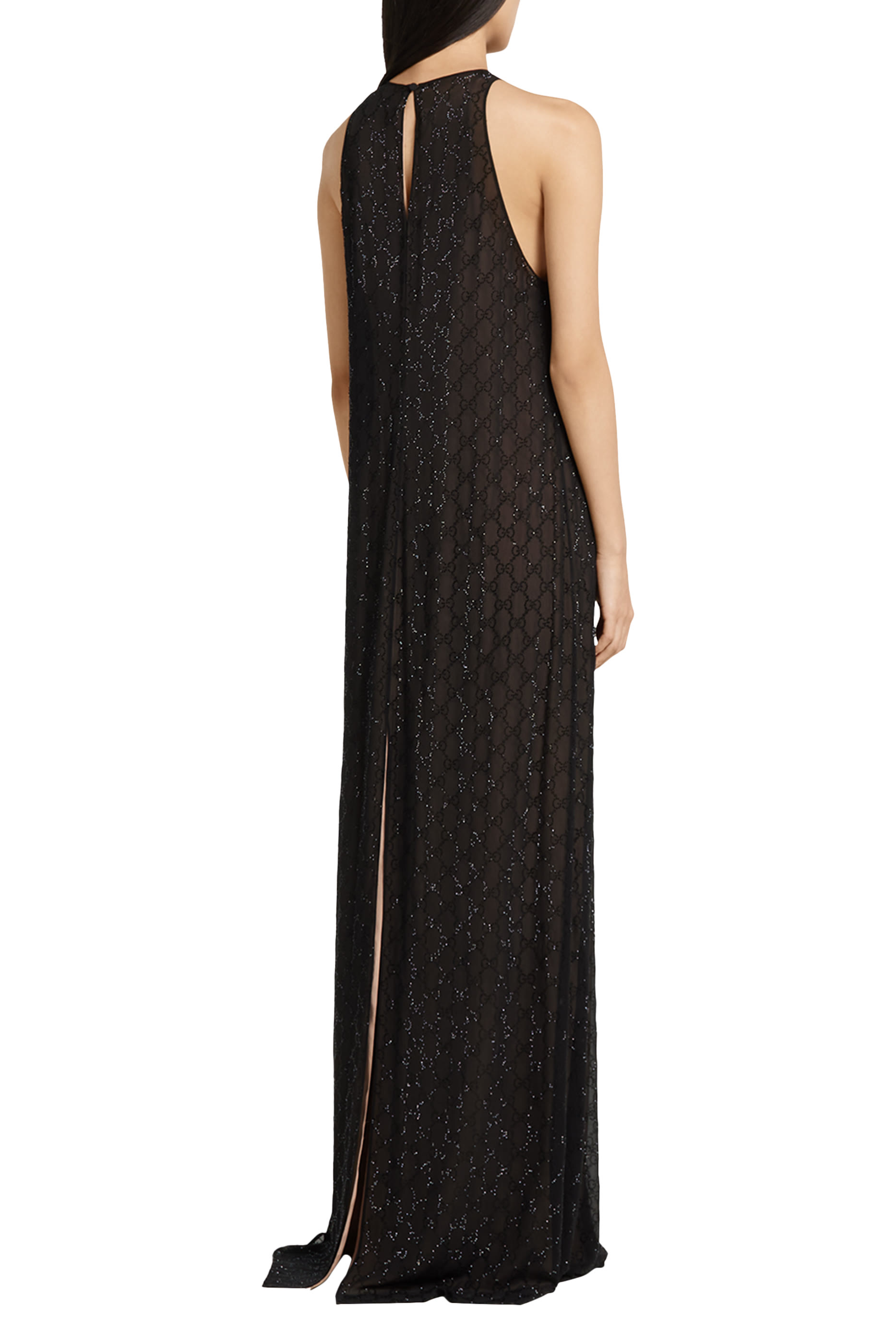 Crystal Horsebit Long Silk Dress