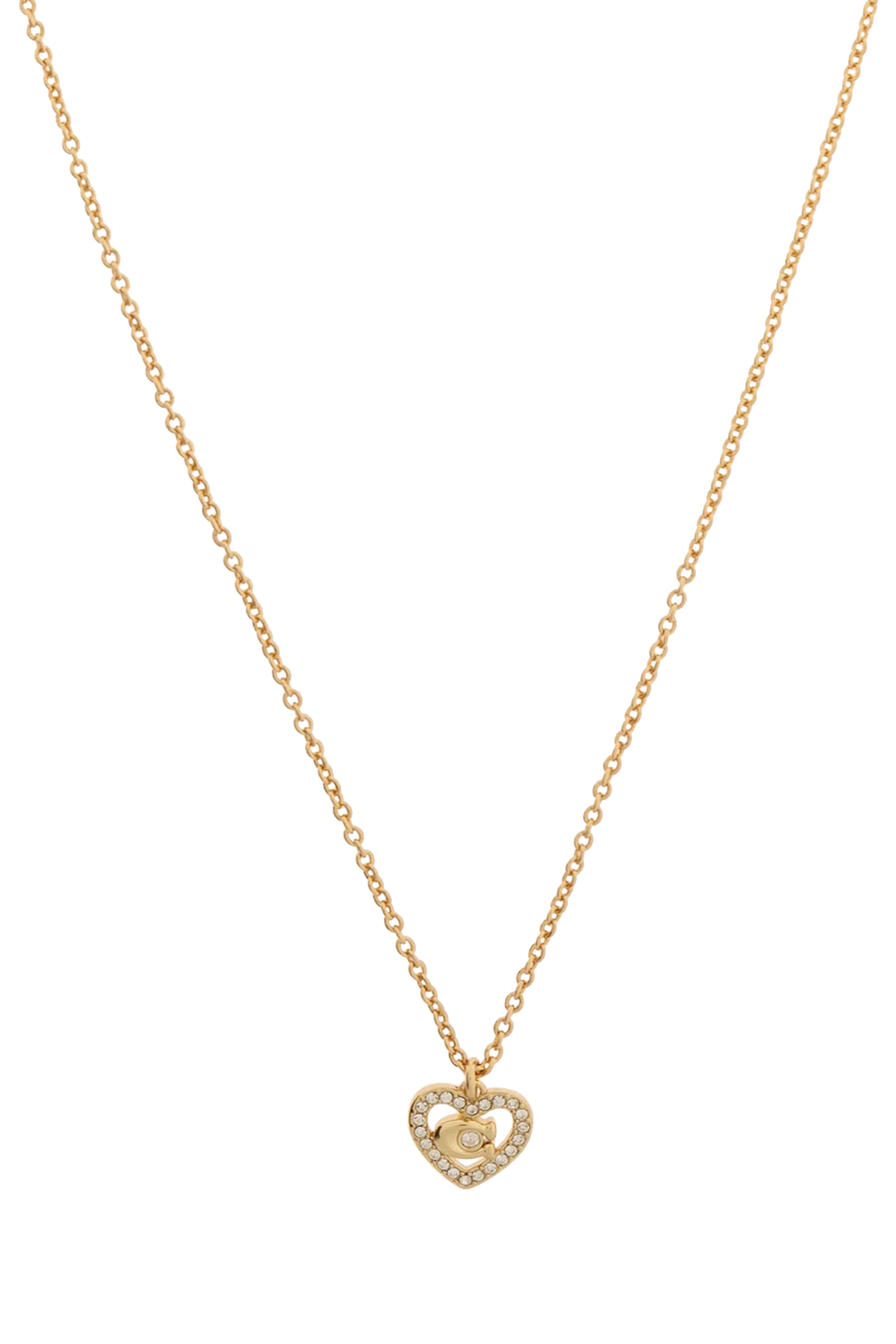 Signature C Pave Heart Pendant Necklace