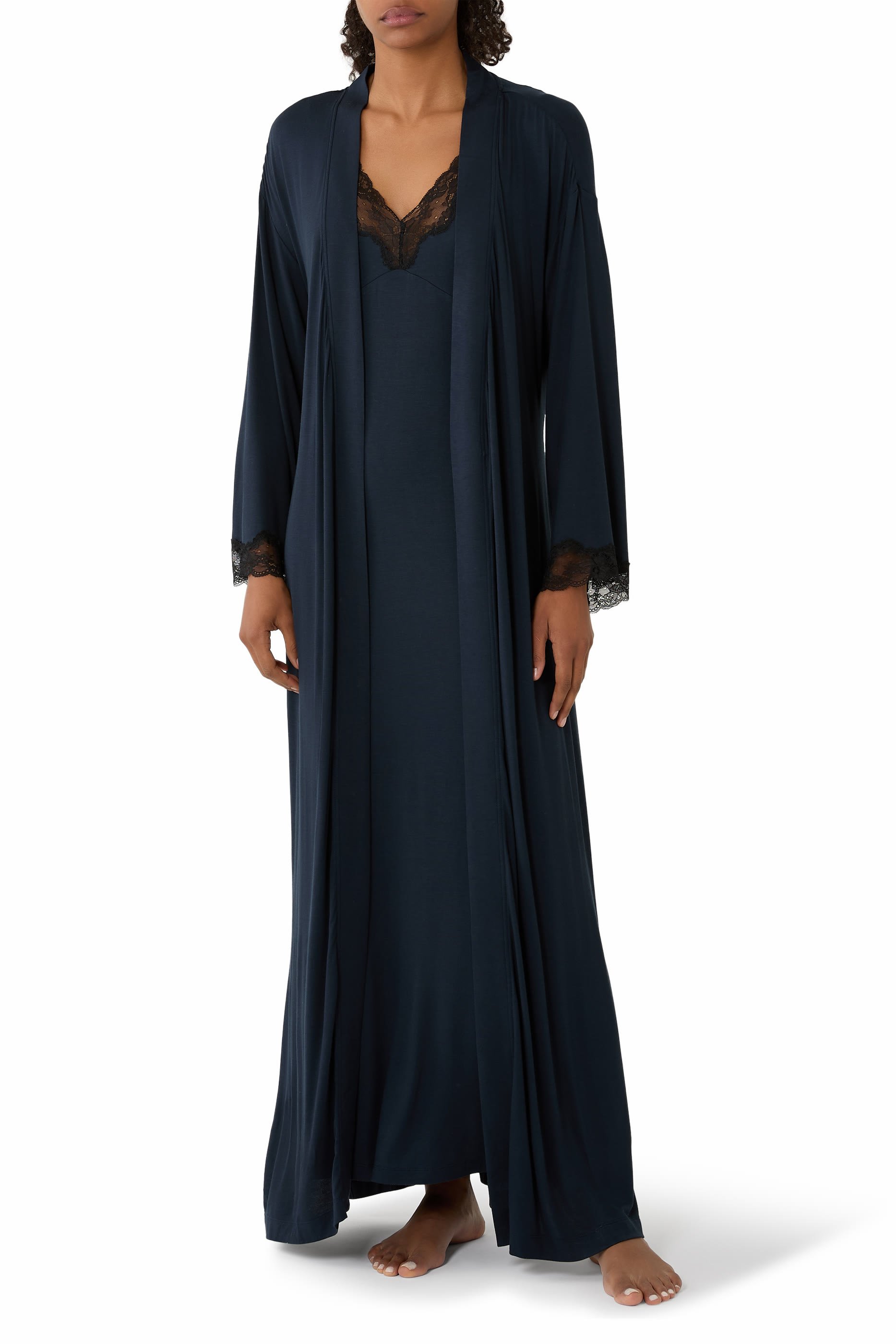 Jersey Lace Detail Maxi Nightdress  