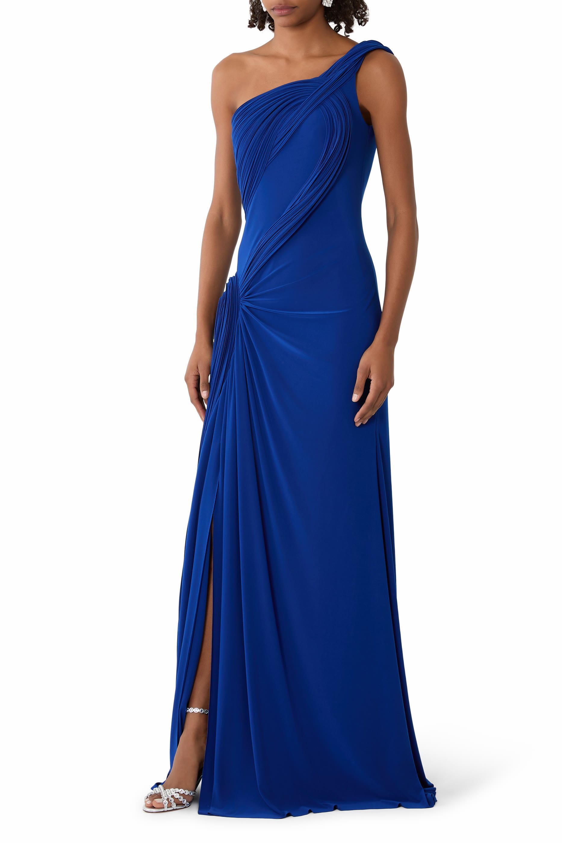 Nova One-Shoulder Draped Gown