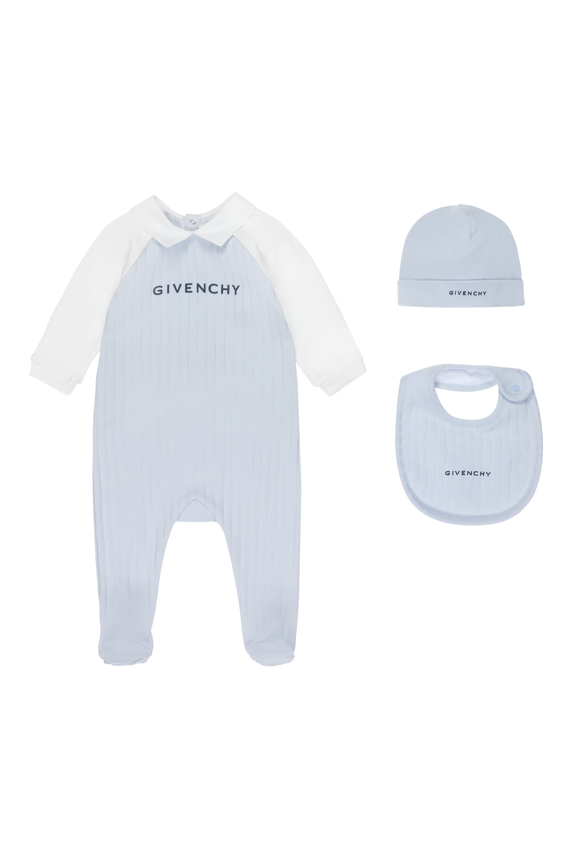 Kids Logo Bodysuit, Bib & Hat Set