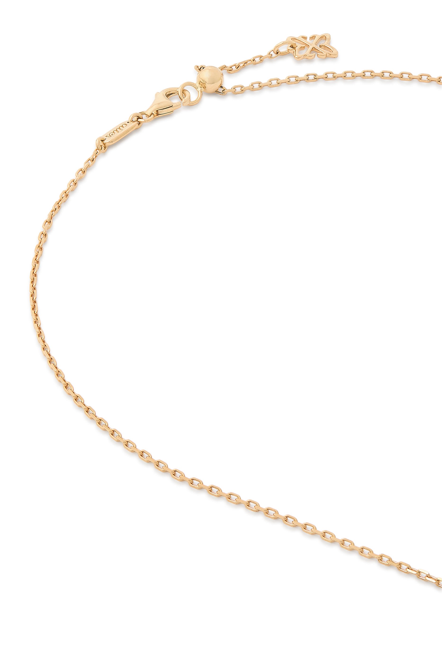  Padel Racket Pendant, 18K Yellow Gold with Diamonds & Enamel