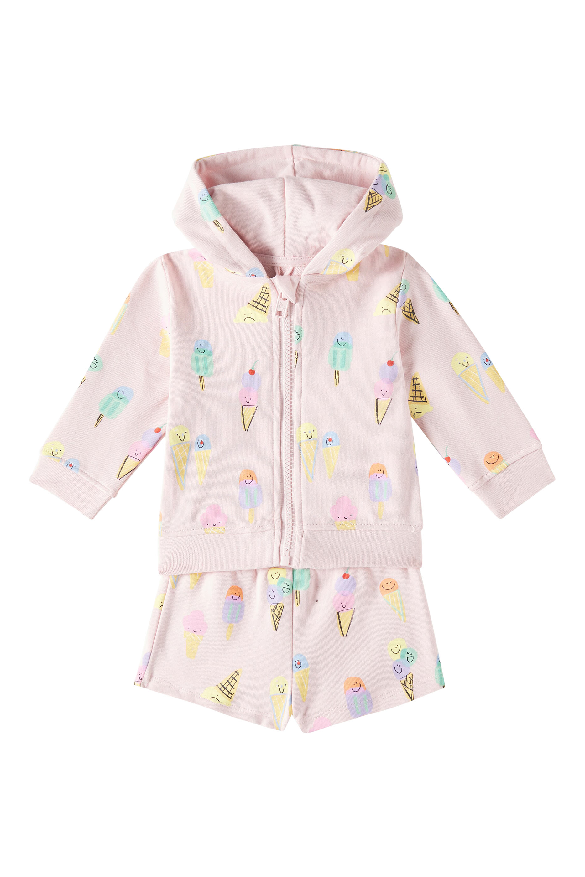 Kids Logo Cotton Hoodie and Sweatshorts Set