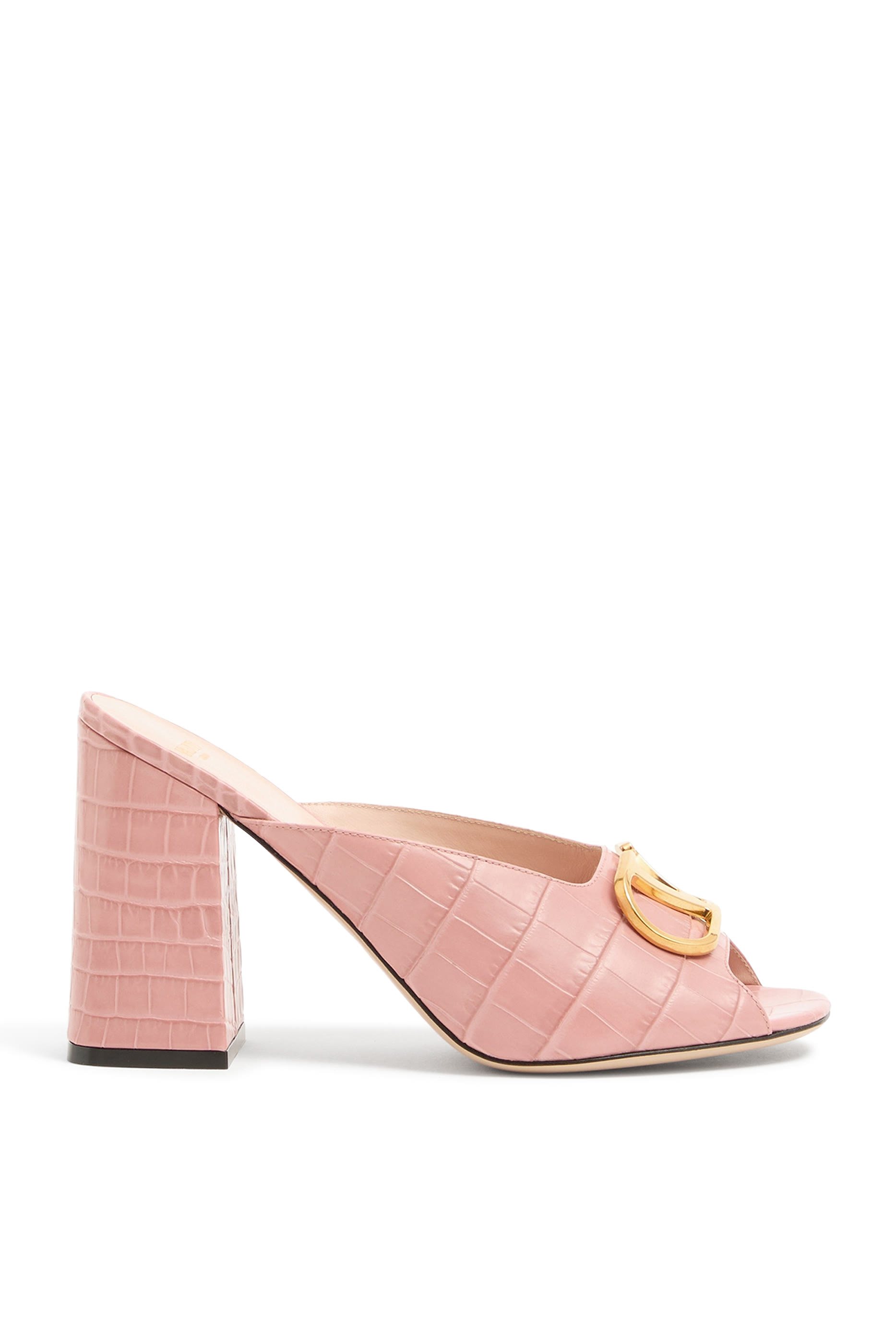 VLogo 95 Signature Slide Sandals in Printed Calfskin