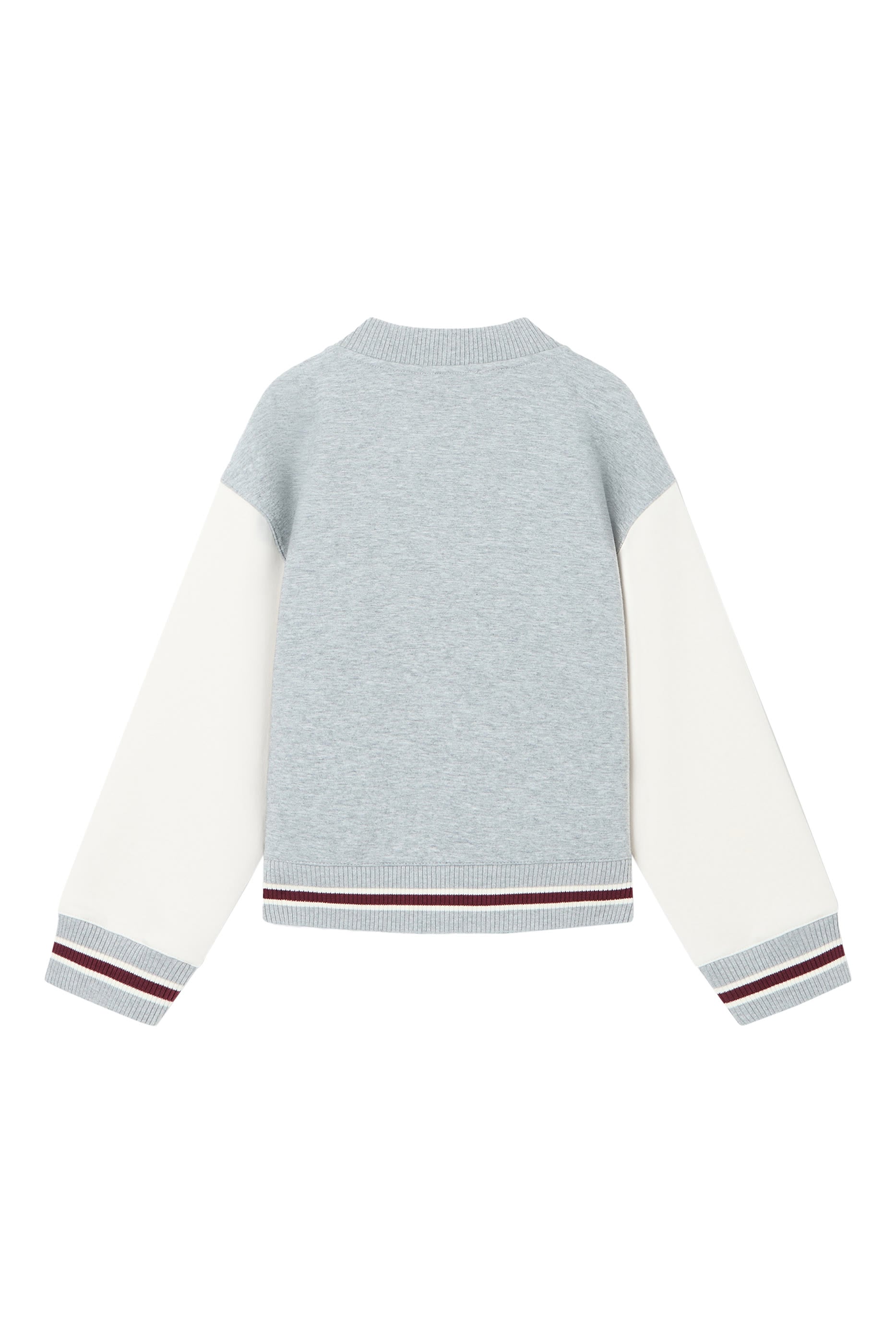 Kids Contrasting Sleeves Varsity Sweatshirt