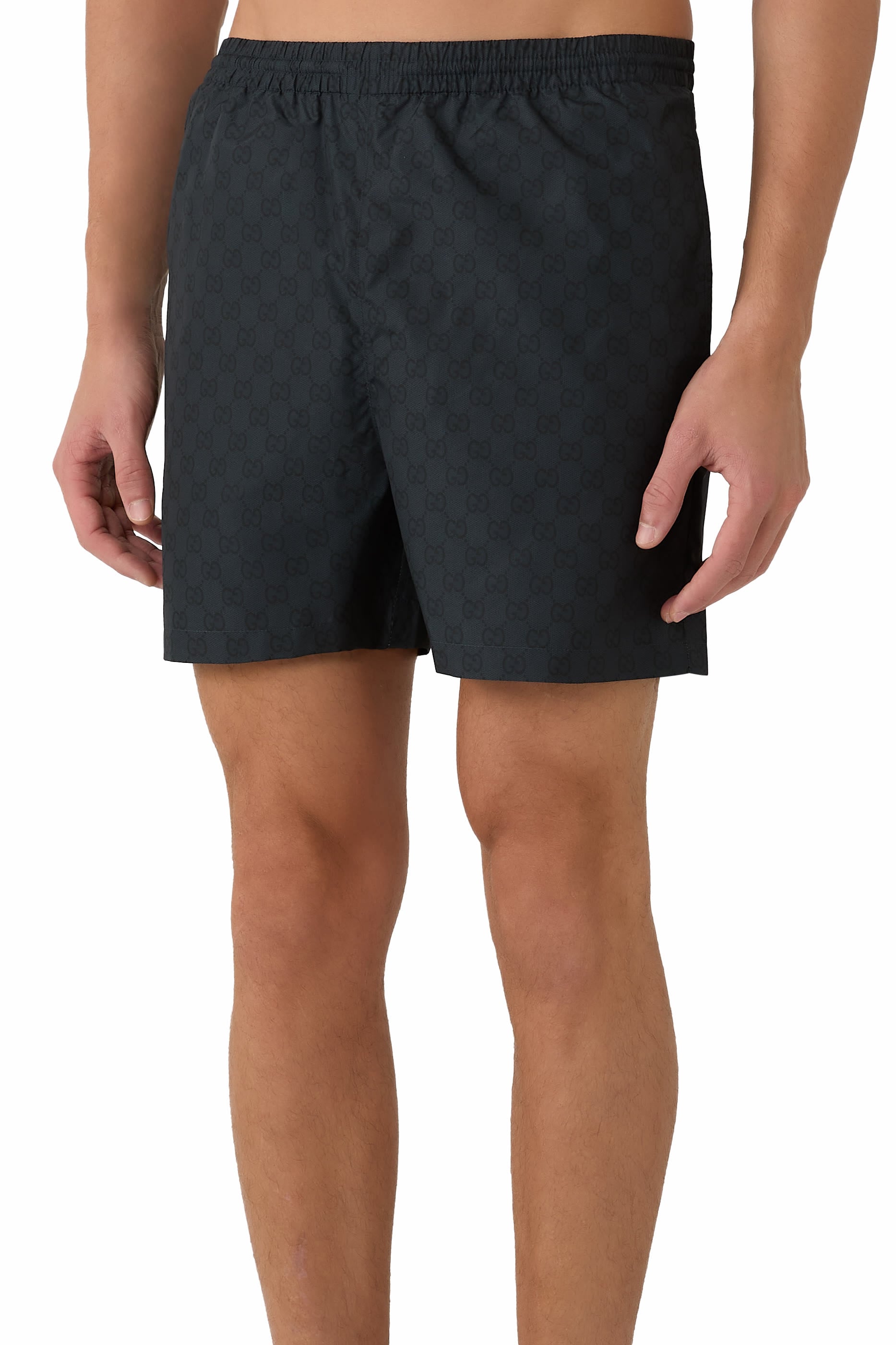 Printed Polyester Poplin Swim Shorts 