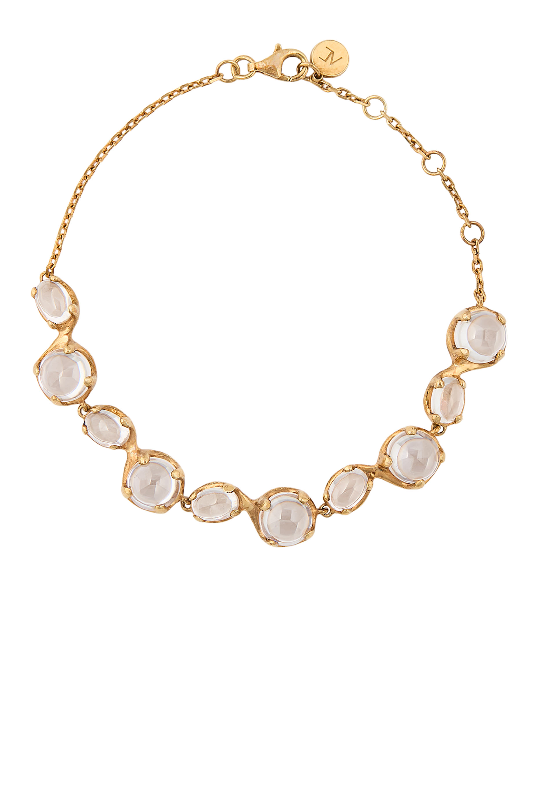 Dew Bracelet, 925 Sterling Silver, Gold Vermeil and Clear CZ Crystals