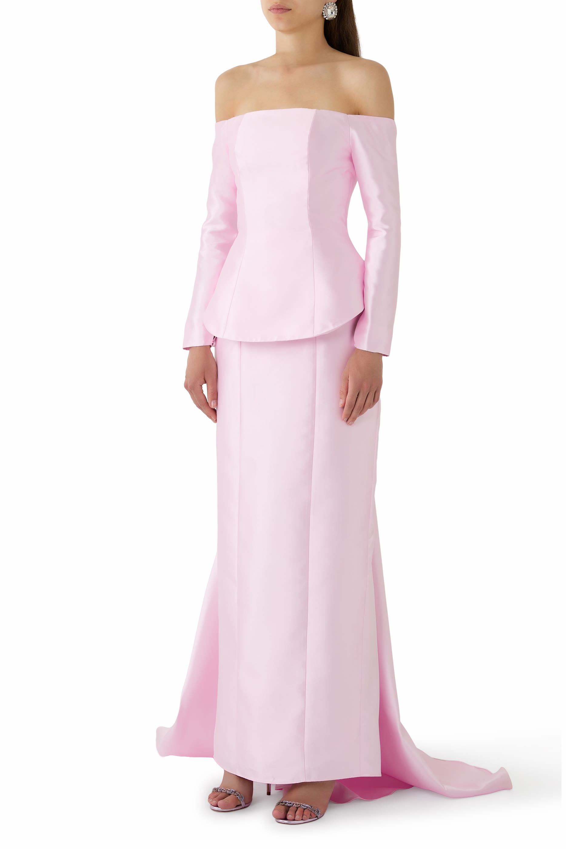 Mikado Off-Shoulder Gown