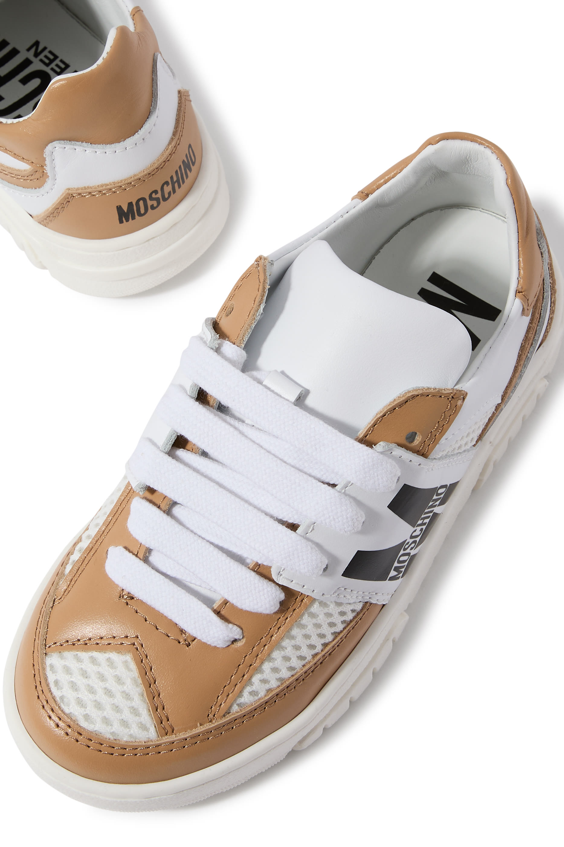 Kids Logo Leather Low-Top Sneakers