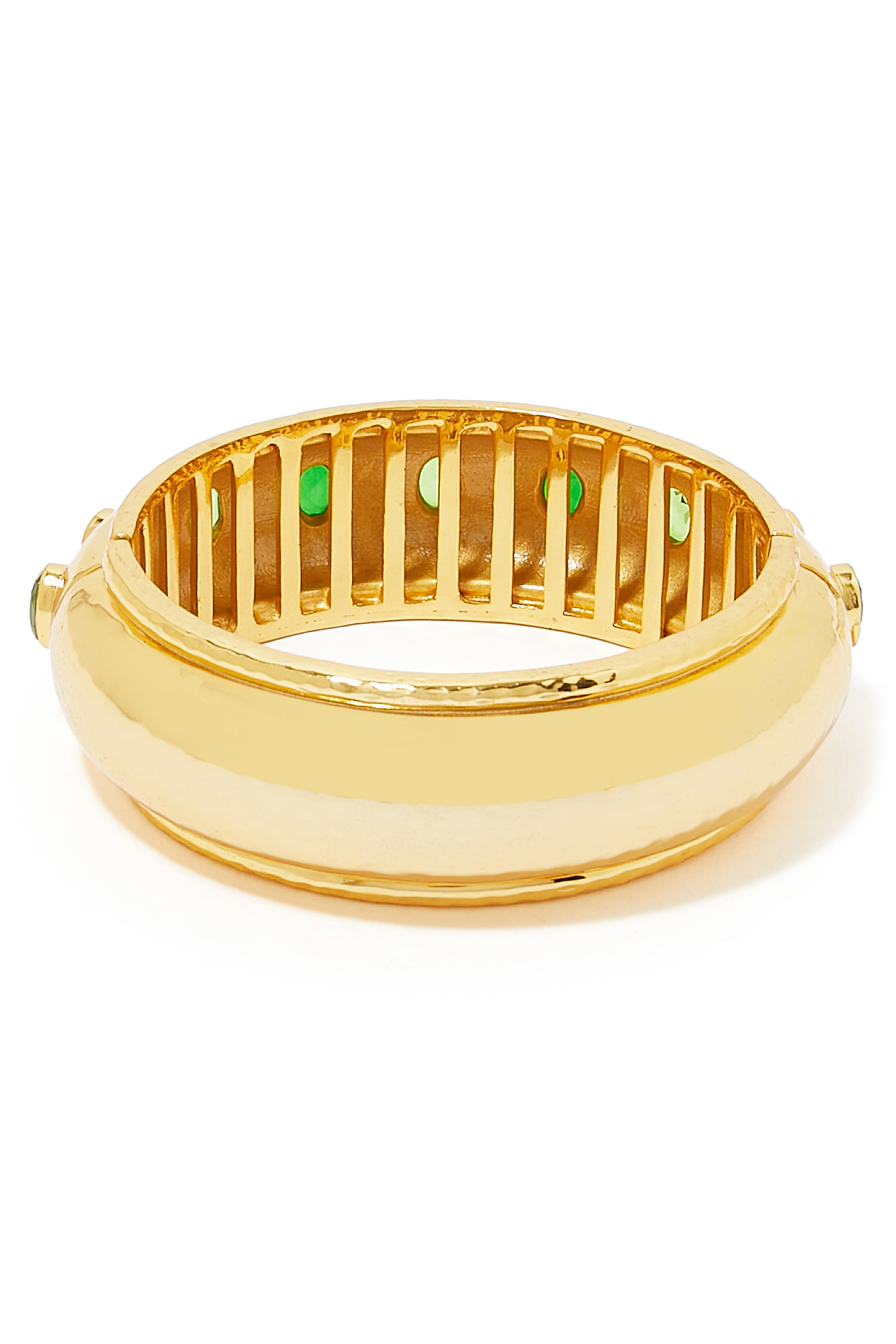 Ava Cuff, 24k Gold-Plated Brass & Gemstones