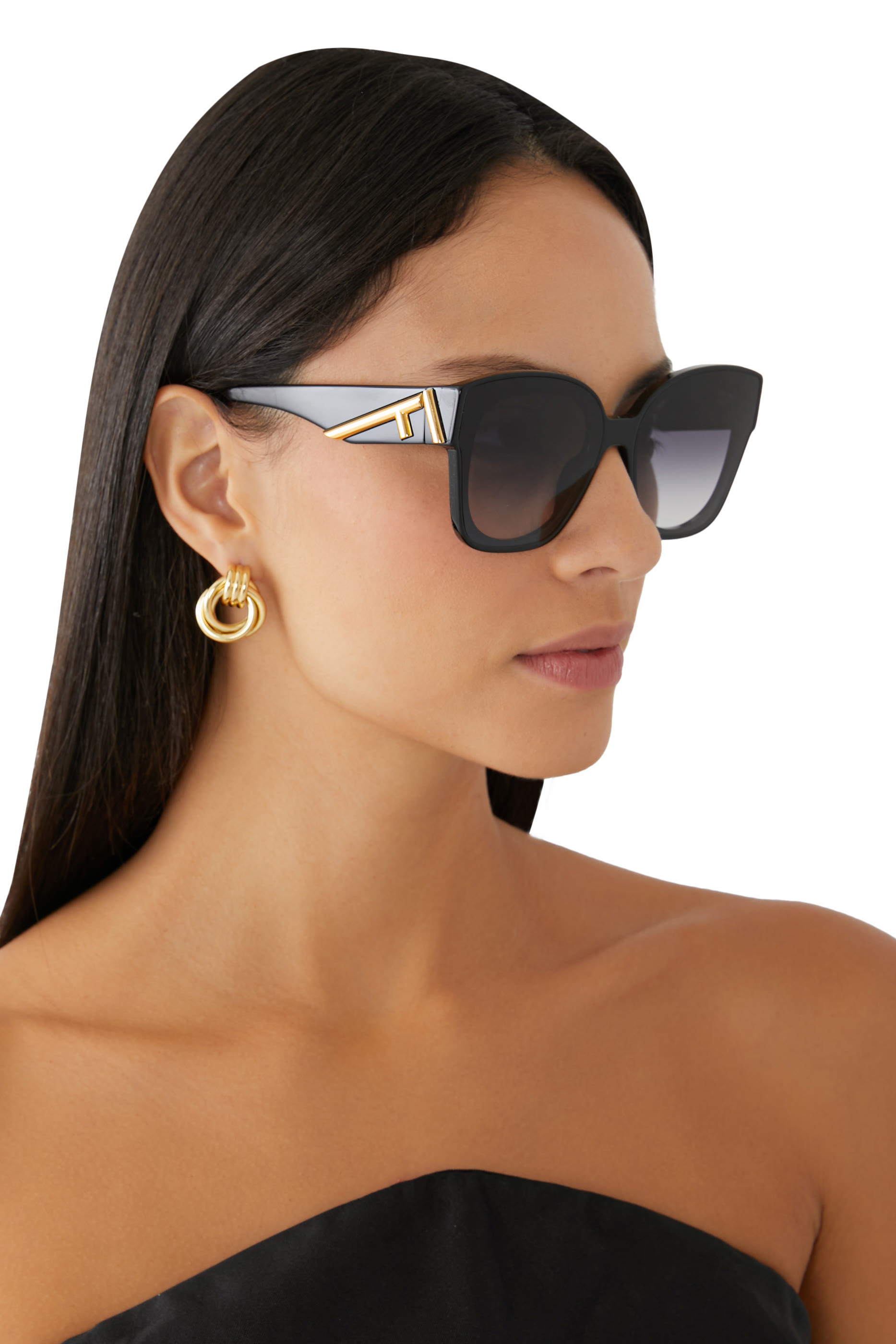 Fendi First Black Square Sunglasses