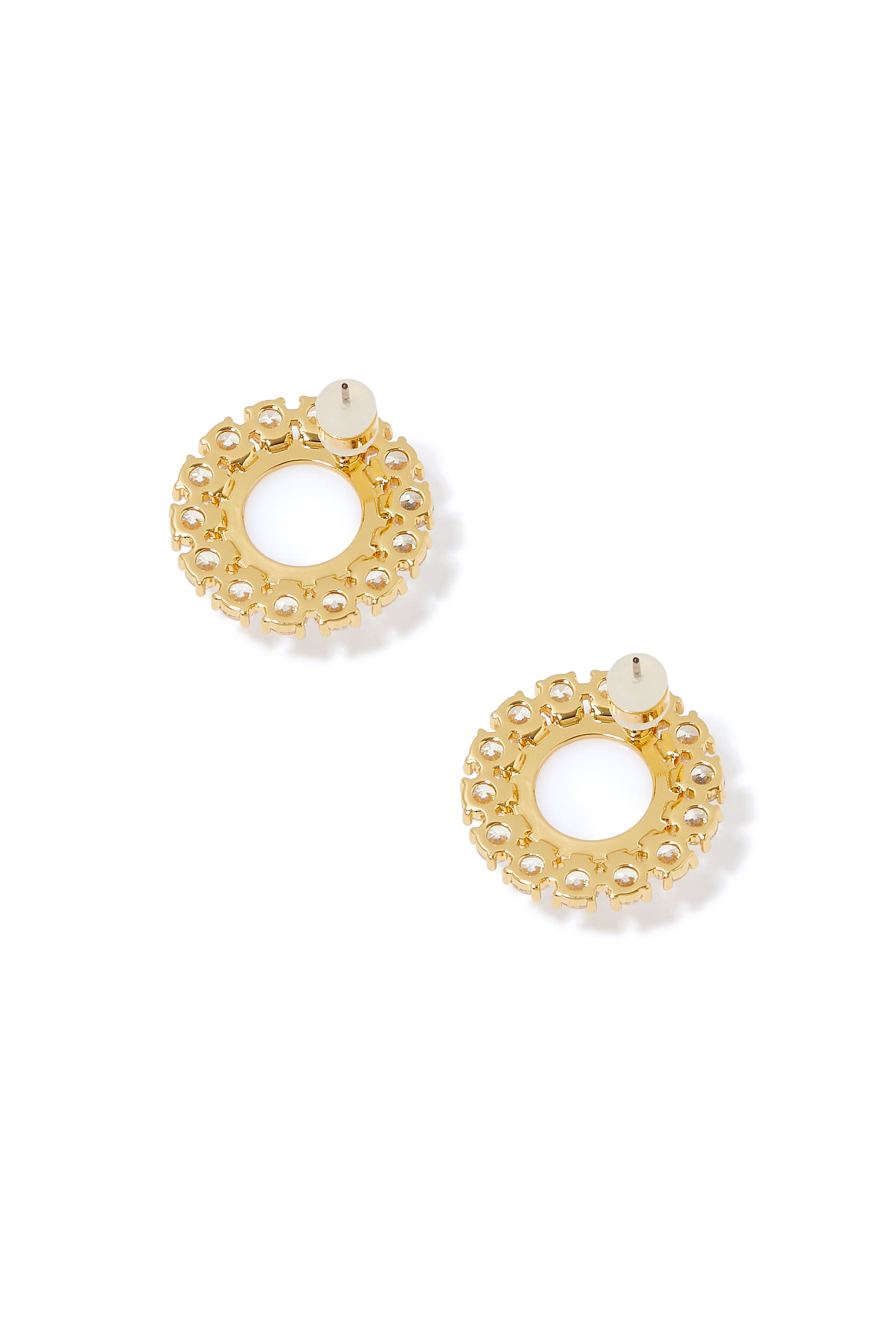 Pearl Dome Pave Earring, 14k Gold Plated with Cubic Zircornia & AAAA+