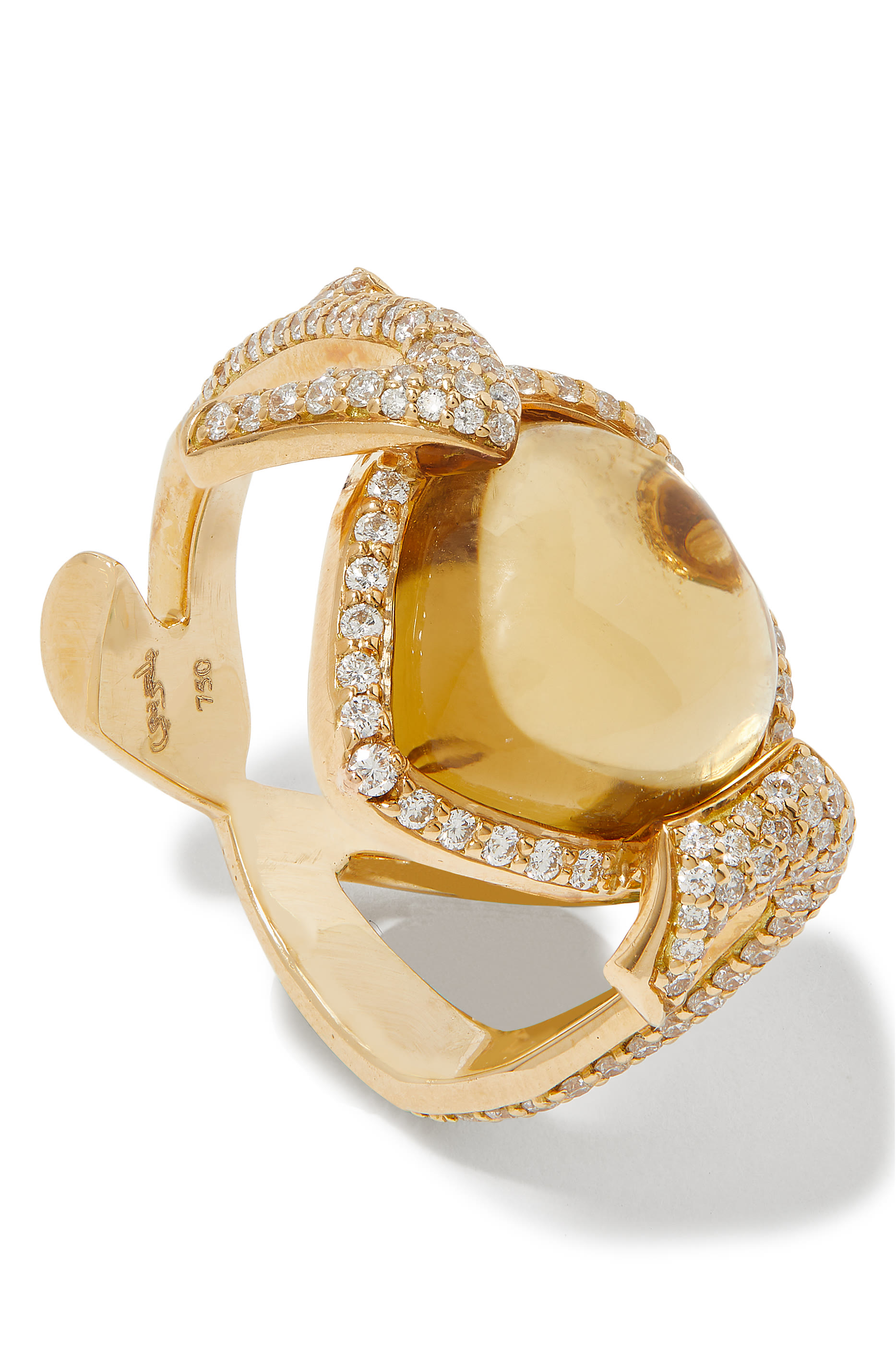 Taim Love Ring, 18k Yellow Gold, Diamonds & Topaz