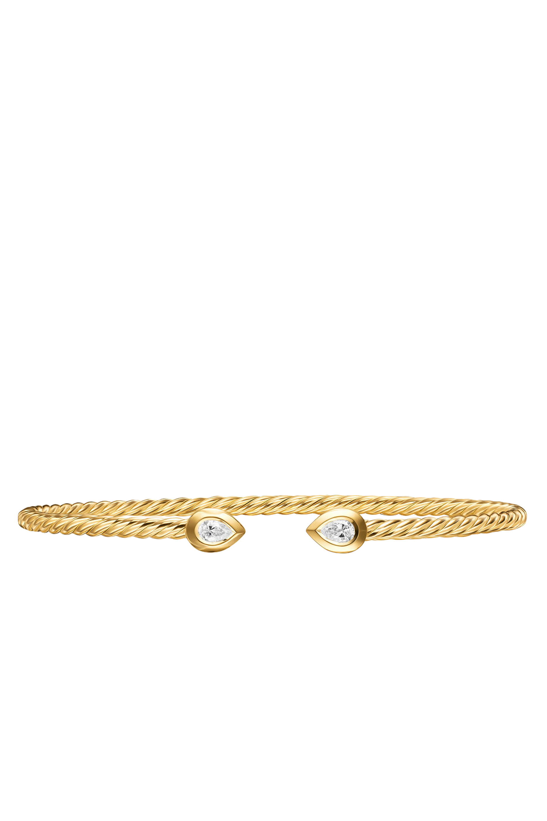 Petite Modern Renaissance® Pear Cablespira® Bracelet, 18K Yellow Gold & Diamonds
