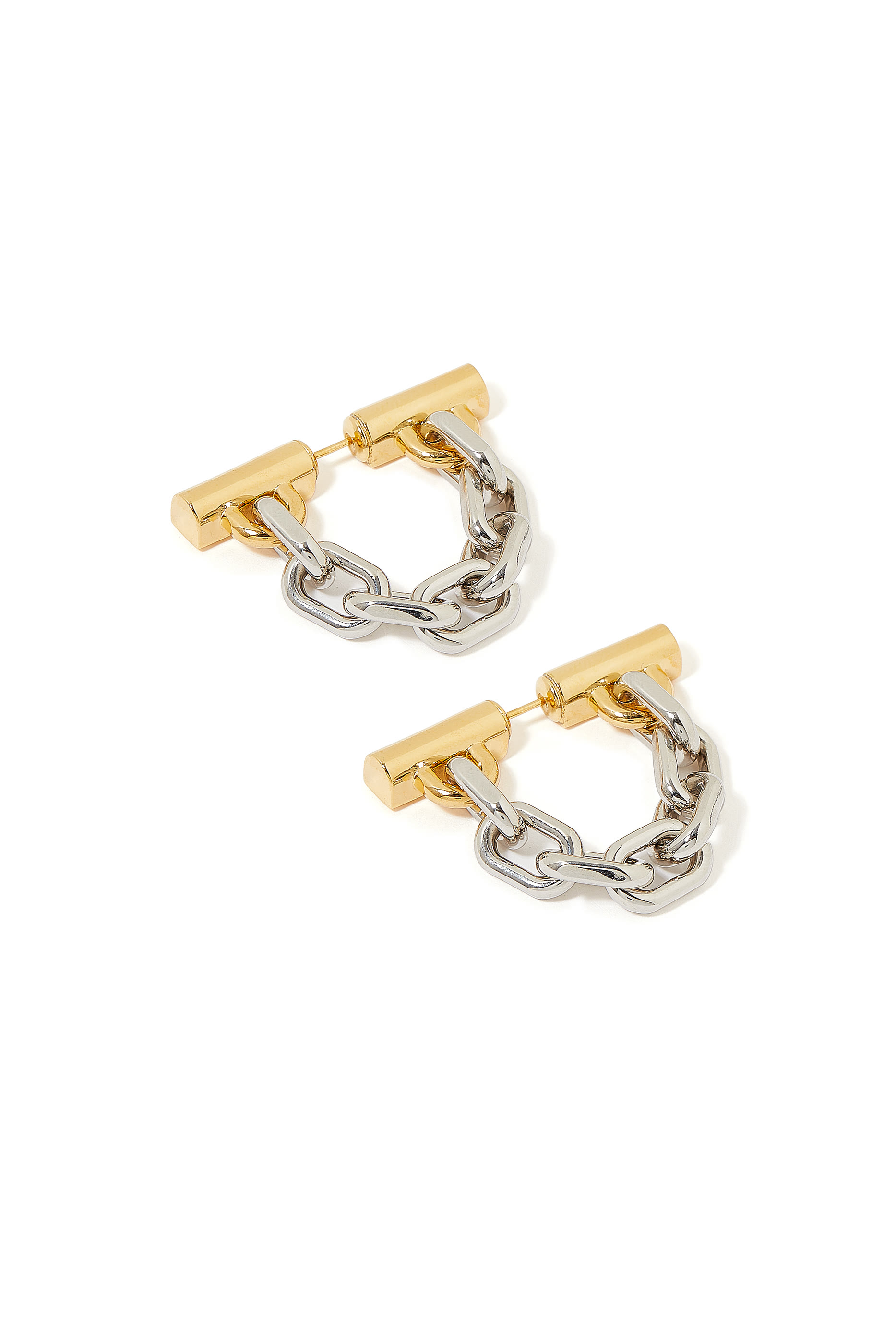 Chain-Link Earrings, Metal