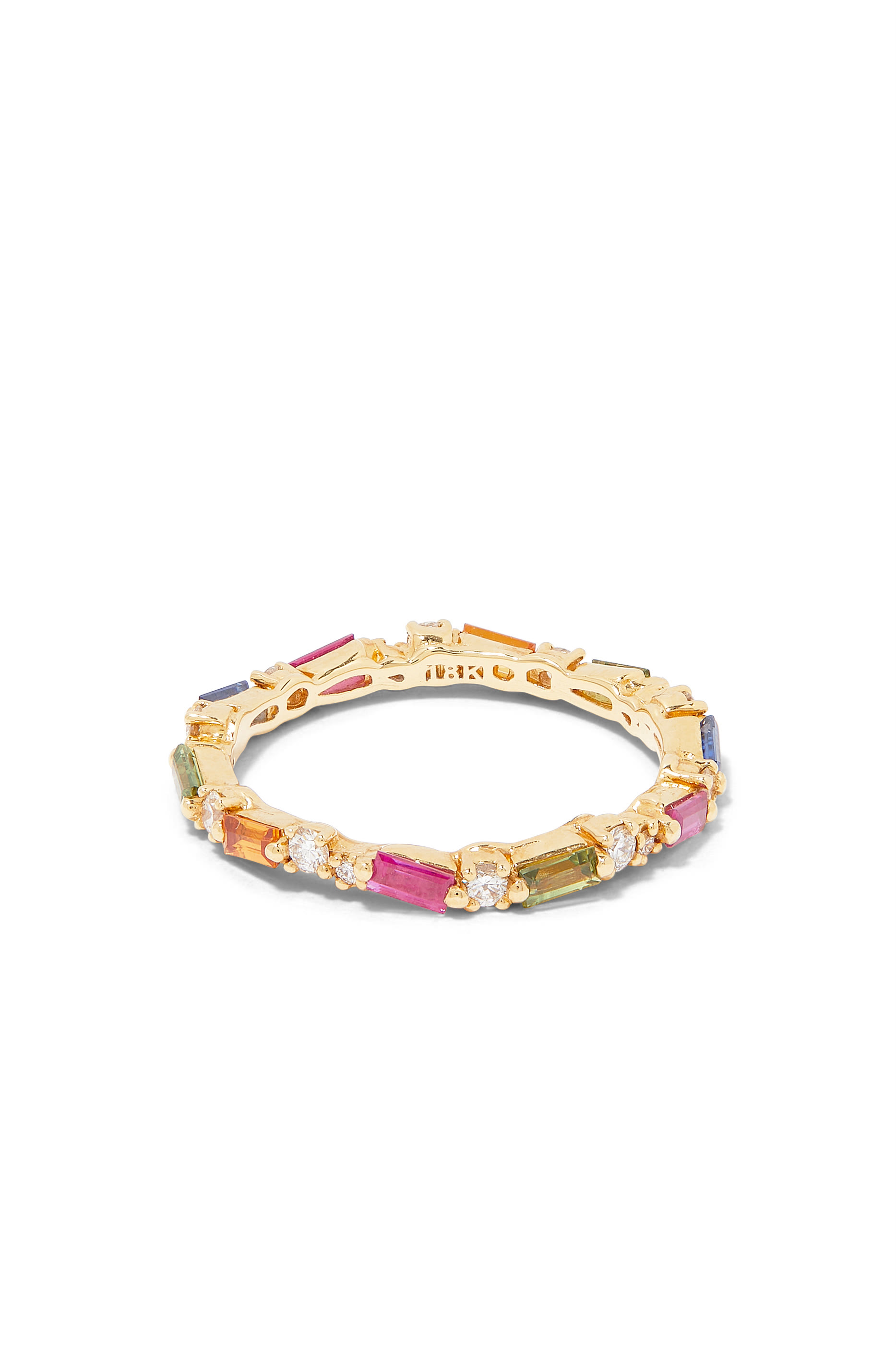Thin Eternity Band, Sapphire & Diamonds
