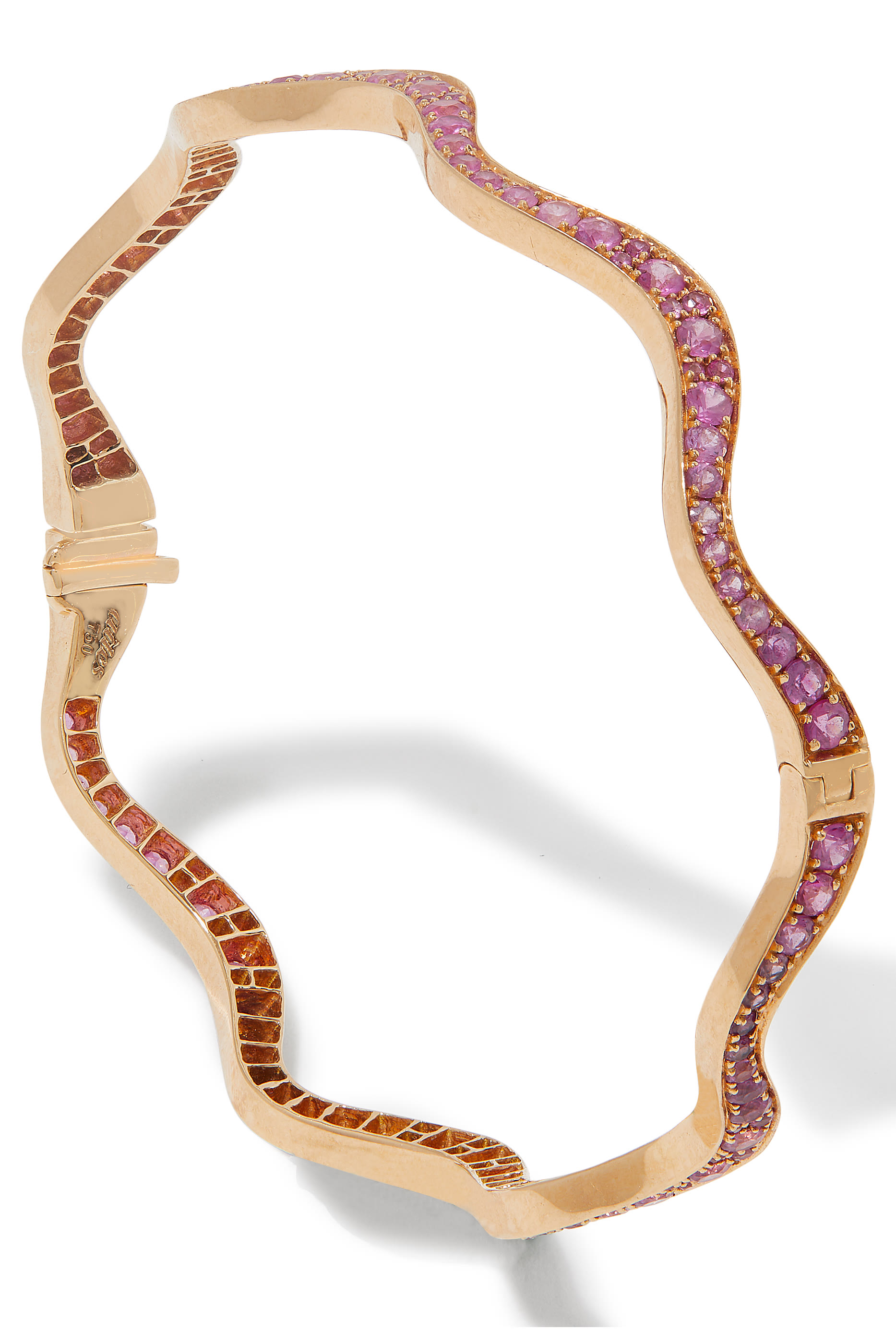 Wave 2.0 Bangle, 18k Rose Gold & Sapphires