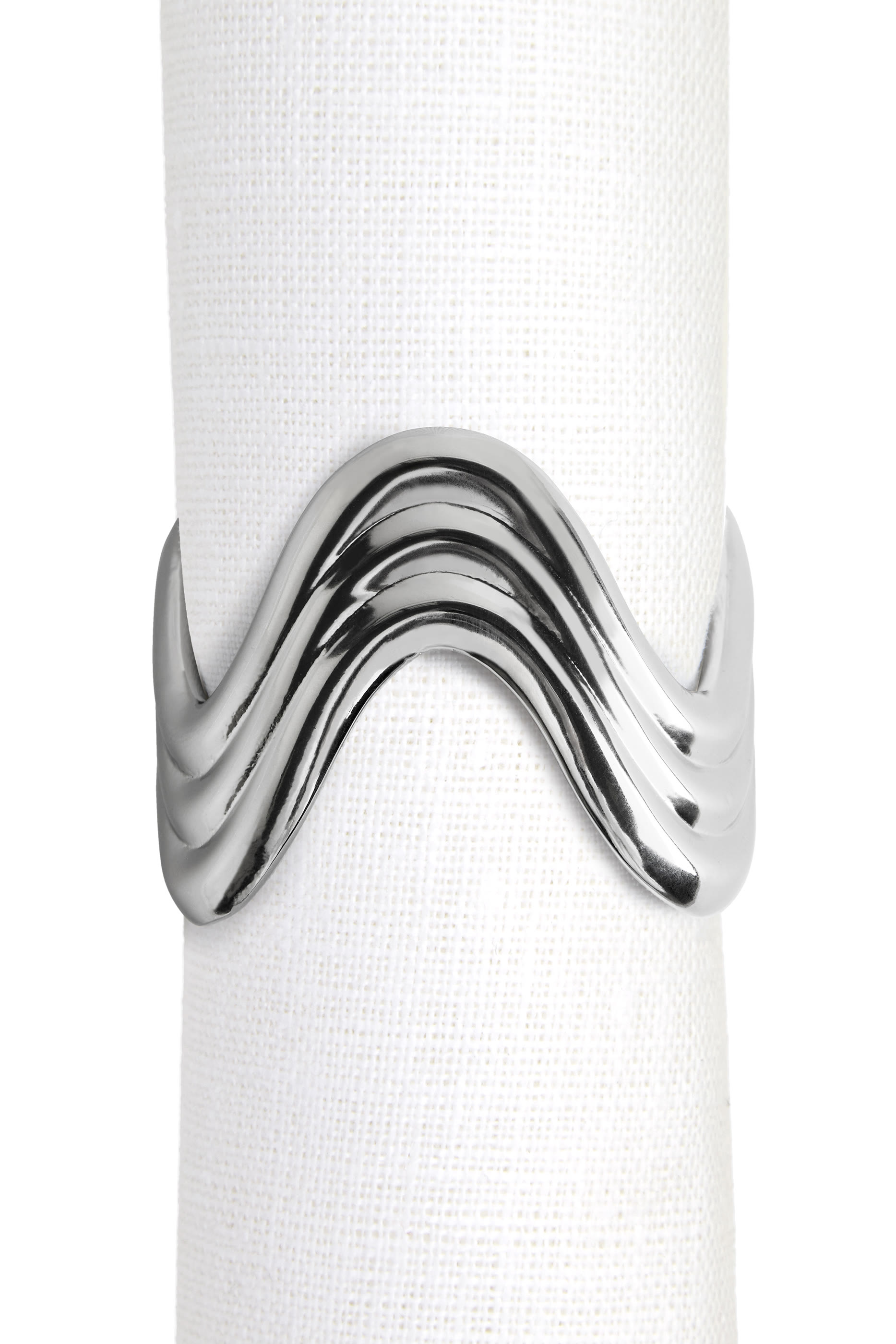 Ripple Platinum Napkin Ring, Set of 4